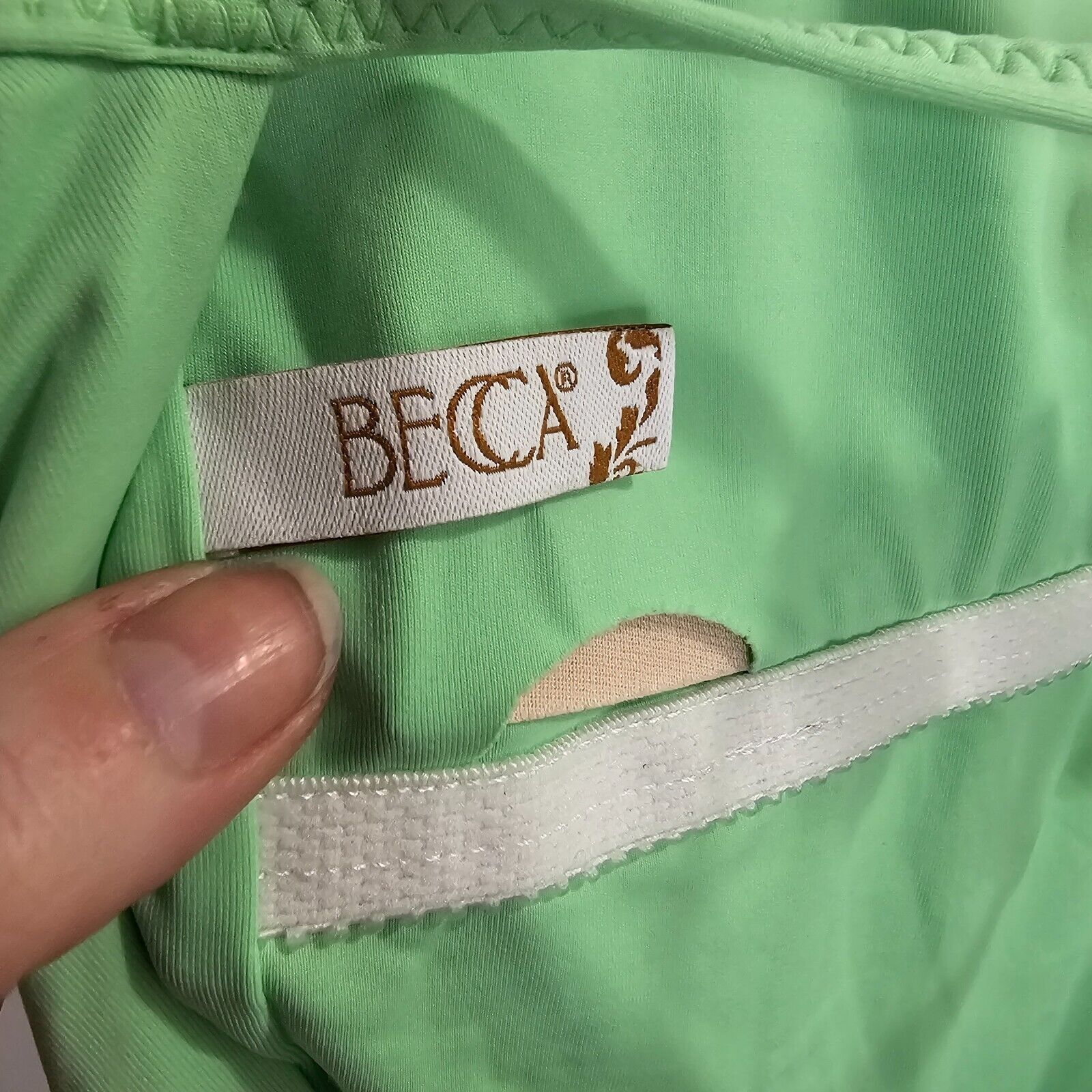 Other Becca Mint Green Scoop Neck Spaghetti Strap Back Tie Suit L Size L / US 10 / IT 46 - 6 Thumbnail
