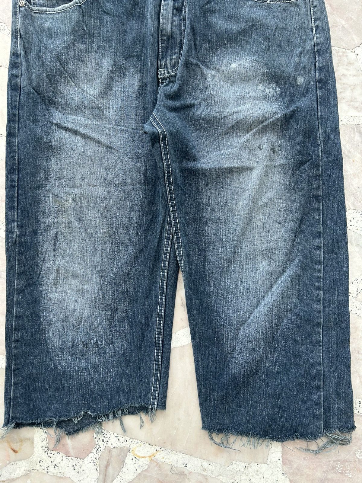 Japanese Brand Fiend Jorts Japan Assymetrical Denim Size US 37 - 3 Thumbnail