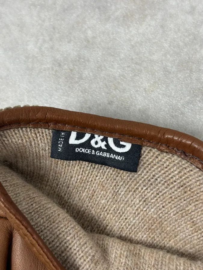 Dolce & Gabbana 2000s Dolce & Gabbana Beige Velvet & Leather Hybrid Gloves Size ONE SIZE - 7 Thumbnail