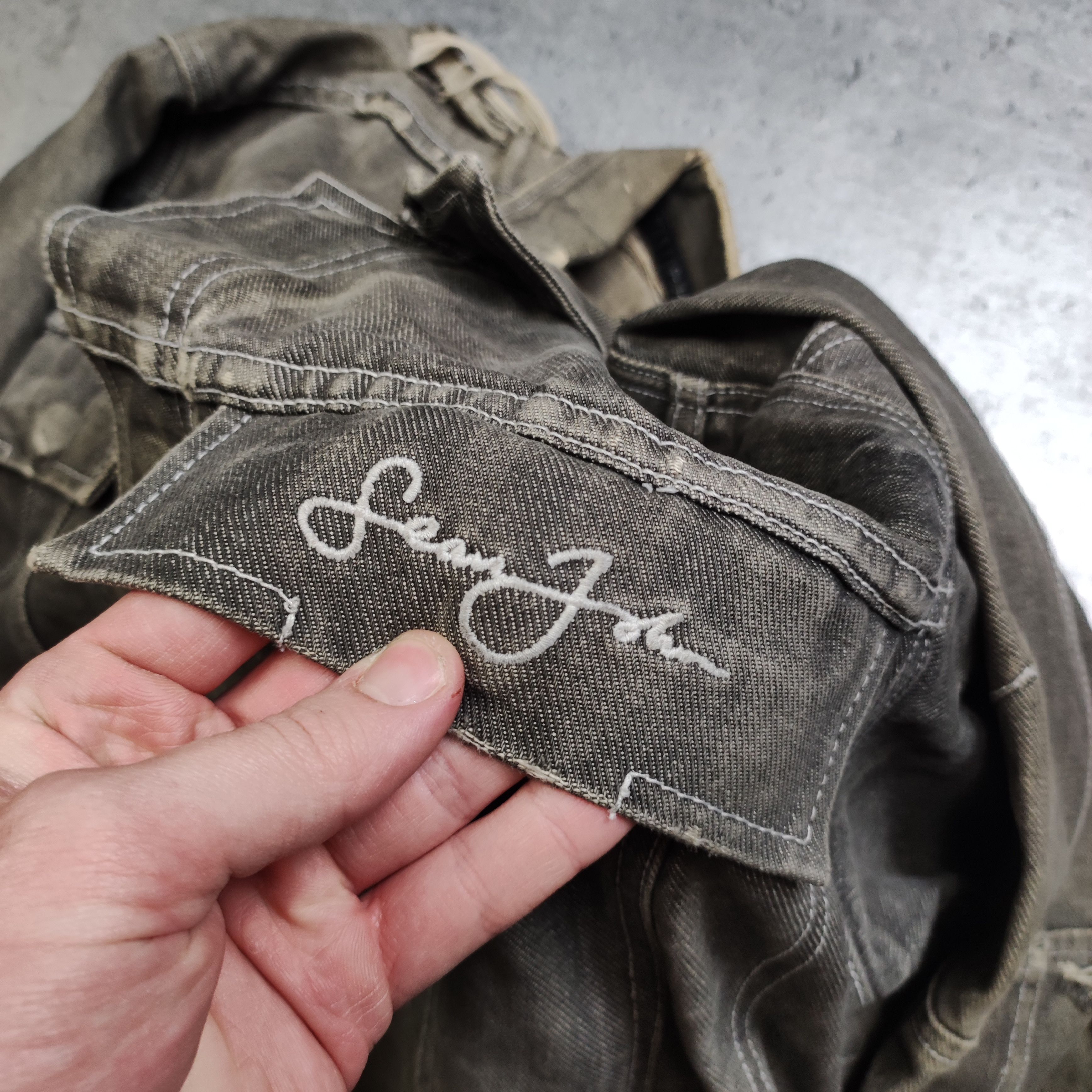 Sean John × Vintage RARE OG Sean John Washed Distressed Light Pocket Jacket Size US L / EU 52-54 / 3 - 5 Thumbnail