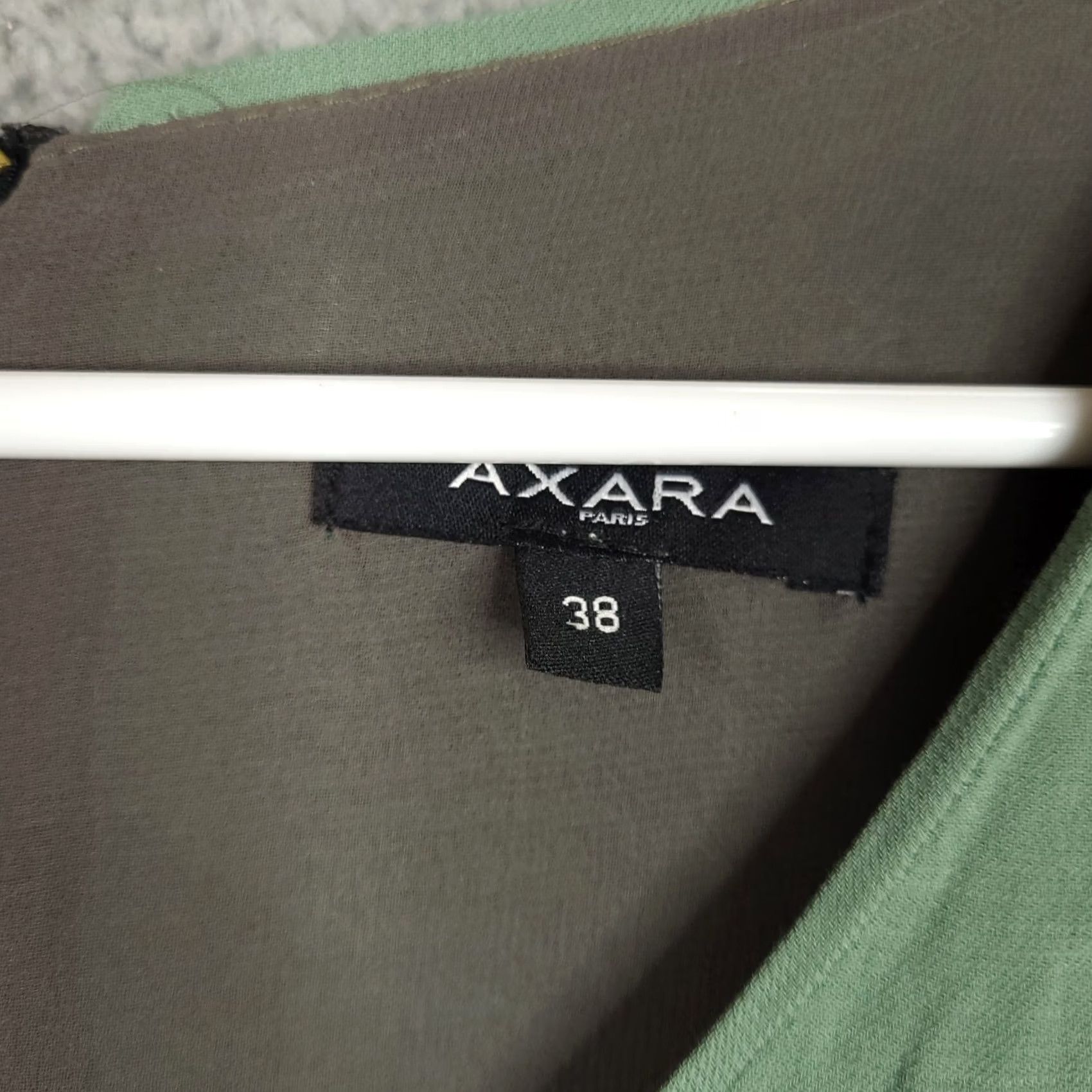 Vintage Axara Paris Women's mint green A-Line Short dress Size 38 Dress Green Solid Viscose Lined Short Sleeve Round Neck, Adult Womens Size 26" / US 2 / IT 38 - 3 Thumbnail