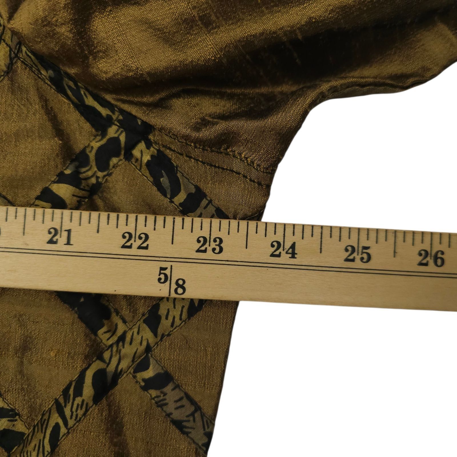 Other Yak Magik Silk Quilted Jacket XL Gold Bronze Lattice Toggle Size XL / US 12-14 / IT 48-50 - 15 Thumbnail
