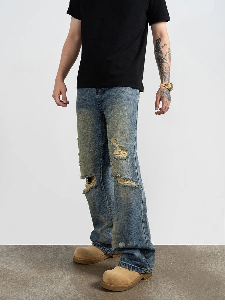 Jean × Vintage Streetwear Straight Leg Trousers Jeans Size US 26 / EU 42 - 2 Thumbnail