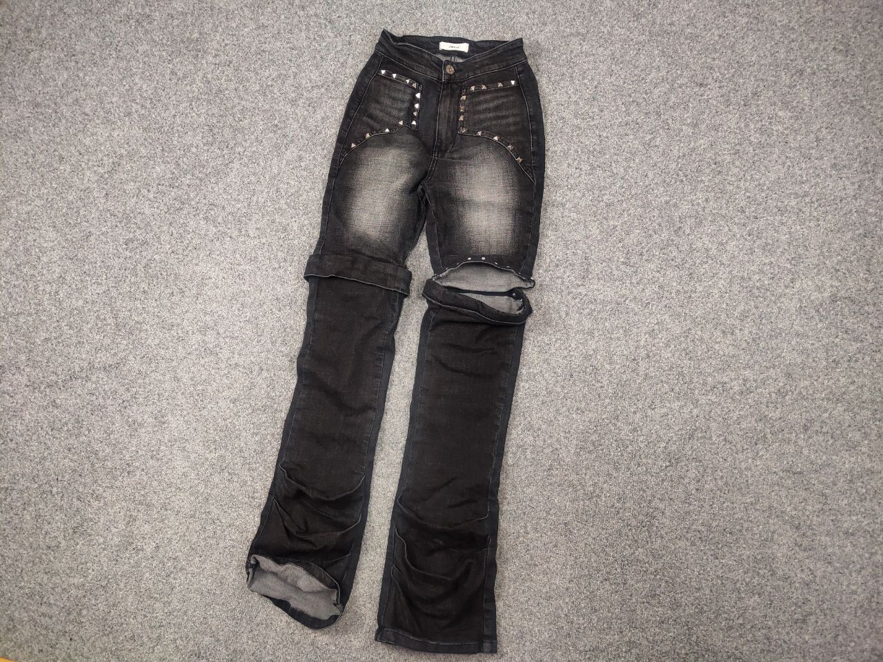Le Grande Bleu (L.G.B.) 24ans Japan Design L.G.B. Silver Black Pocket Flared Jeans Size 26" / US 2 / IT 38 - 3 Thumbnail