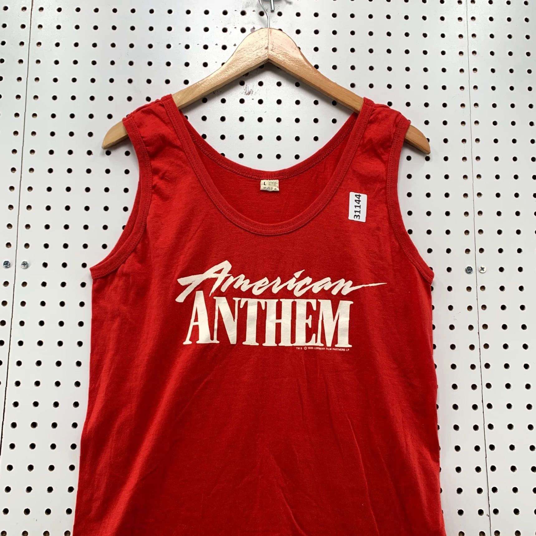 Vintage VINTAGE American Anthem Movie Promo Tank Shirt Red Mens S Small 80s Film Theme Crew Neck Cotton T-Shirt Men Size US S / EU 44-46 / 1 - 5 Thumbnail