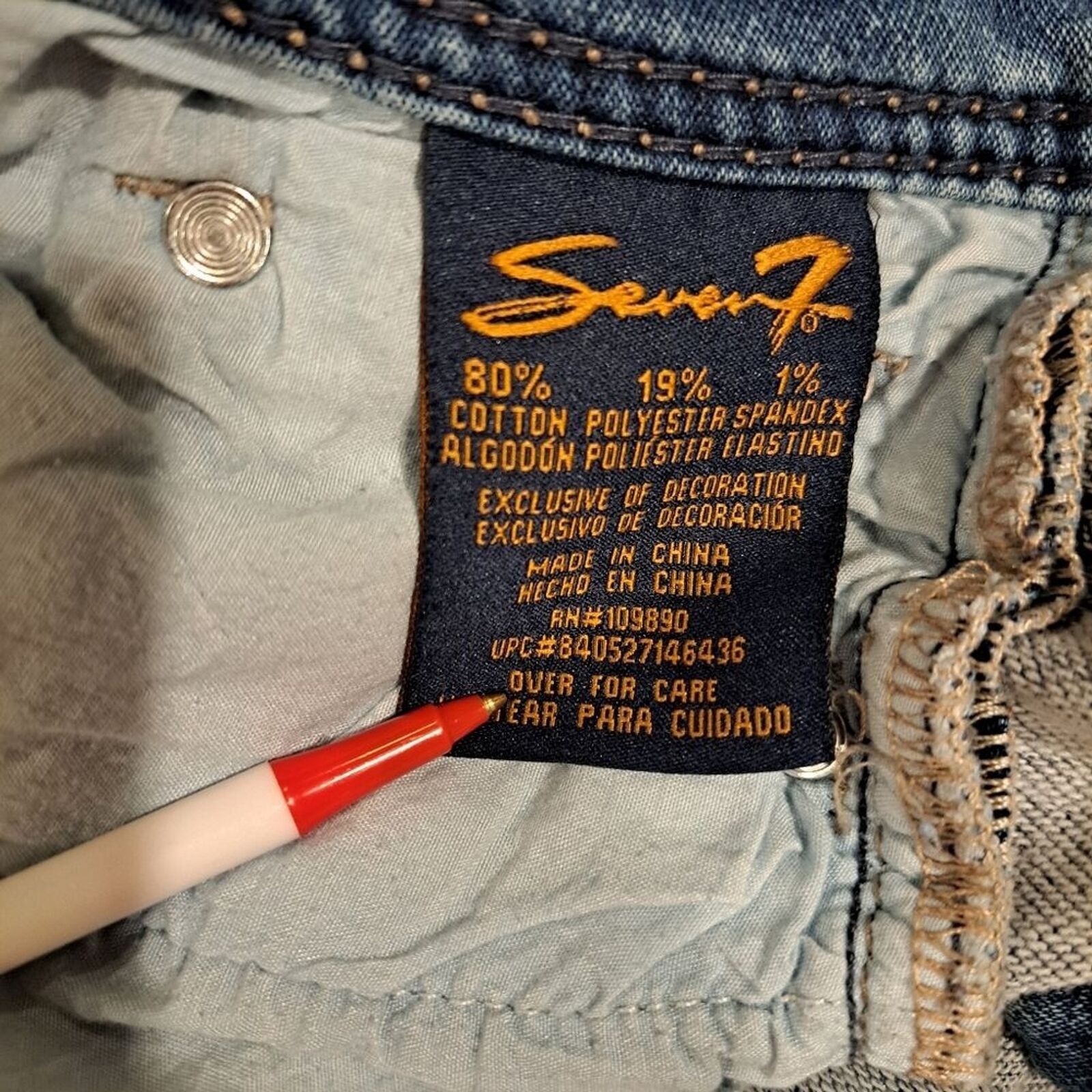 Other Seven 7 denim jeans shorts embroidered back pockets size 10 Size 32" / US 10 / IT 46 - 5 Thumbnail