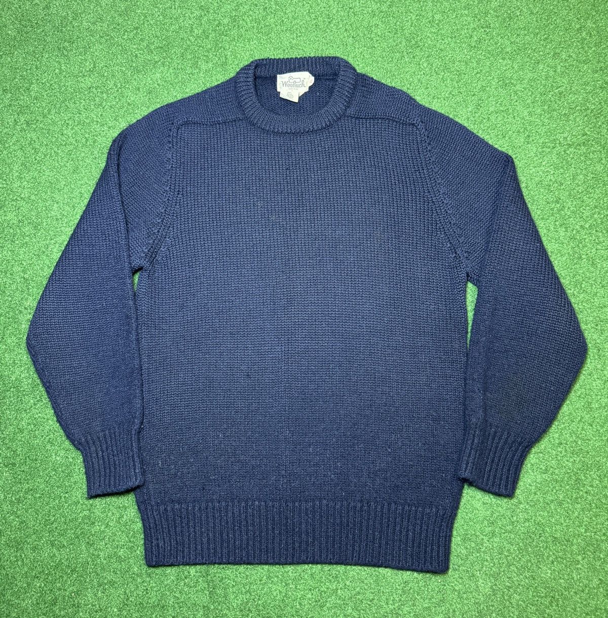 Vintage × Woolrich Woolen Mills Vtg 90s Woolrich Wool Large Slim Fit Navy Pullover Sweater Size US L / EU 52-54 / 3 - 1 Thumbnail