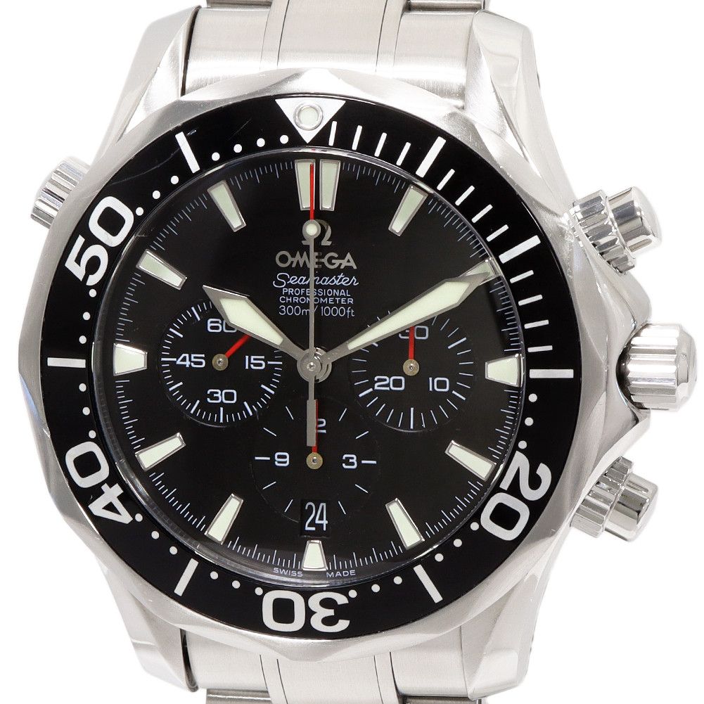 Omega Omega Omega Black Dial Seamaster 300m Professional Chronograph Watch 2594.52 Metal Automatic 2594.52 Size ONE SIZE - 1 Thumbnail