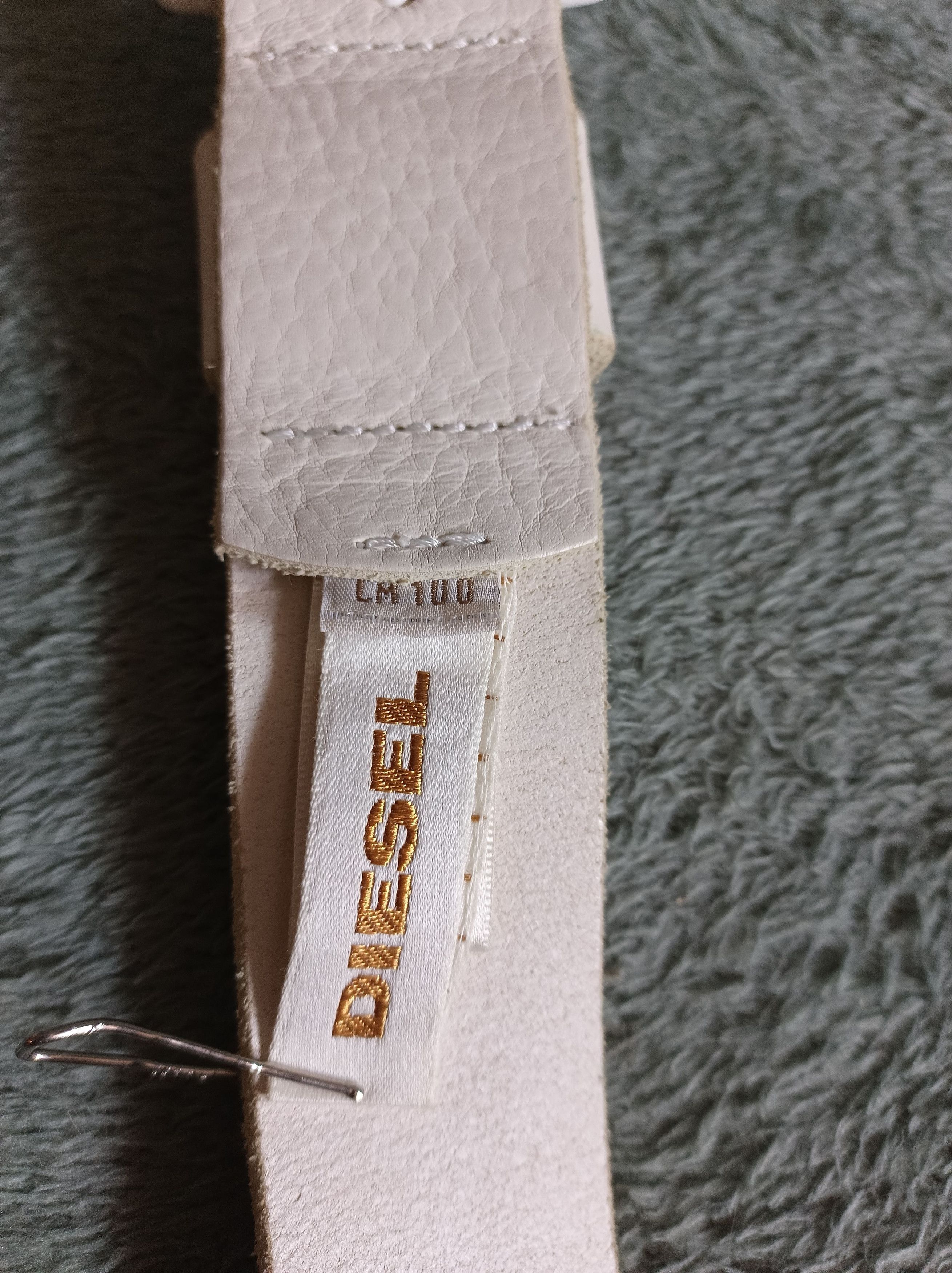 Diesel DIESEL Men's White Belt Leather Studded Size 100 Size 40 - 11 Thumbnail