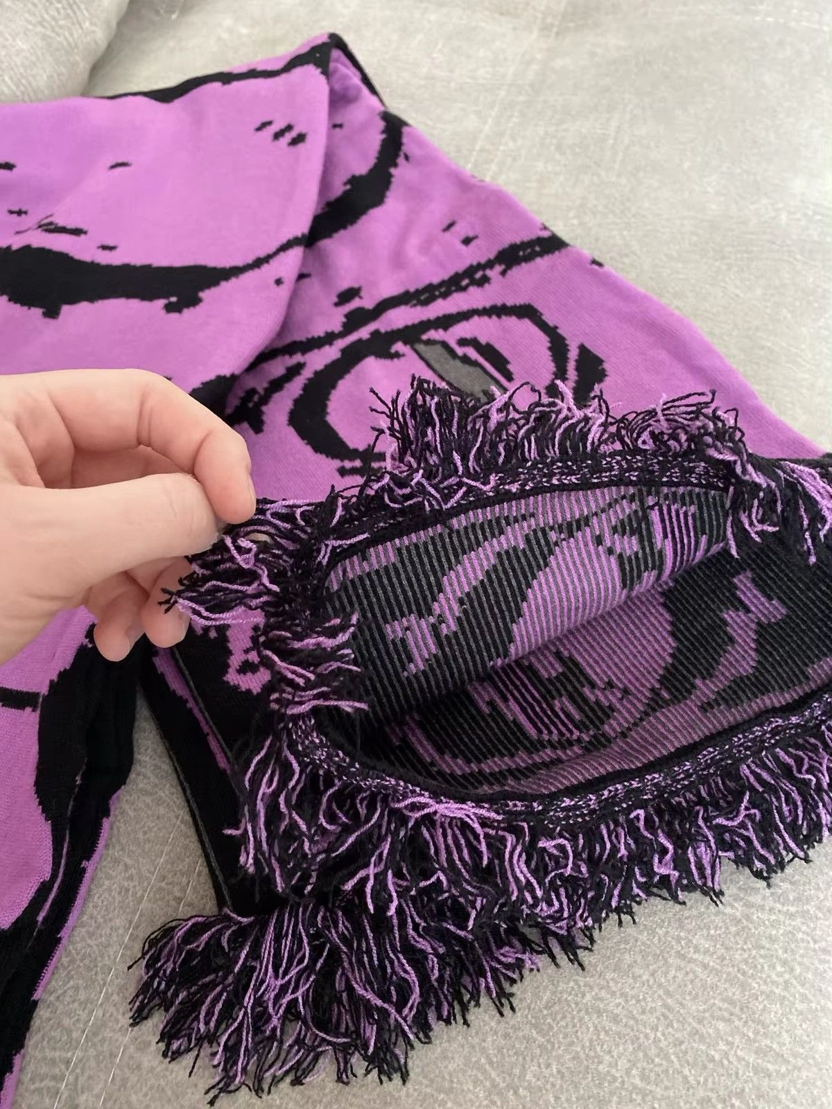 Japanese Brand × Vintage Gothic Anime Graphic Knitted Scarf Size ONE SIZE - 6 Thumbnail
