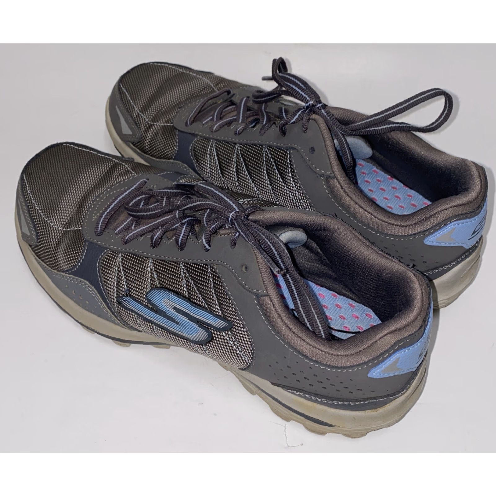 SKECHERS SKECHERS Sneaker Women Gray/Blue Lace-Up Athletic Low Top Size 8 US Womens, Shoe 8, Gray, Low Top, Athletic Sneaker, Skechers, Womens Shoes Size US 5 / IT 35 - 2 Thumbnail