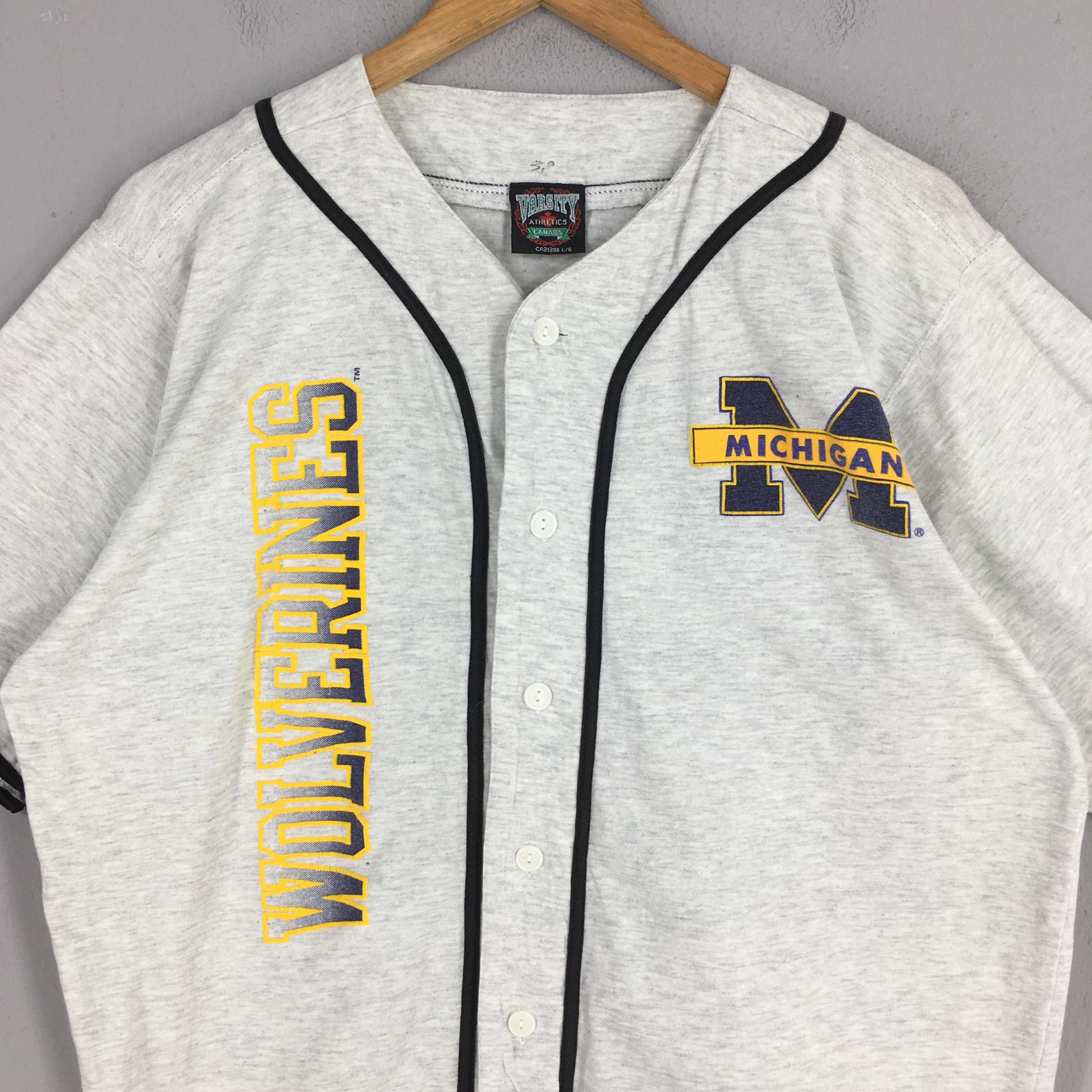 NCAA 90s Michigan Wolverines Button Varsity Shirt Large Size US L / EU 52-54 / 3 - 2 Thumbnail