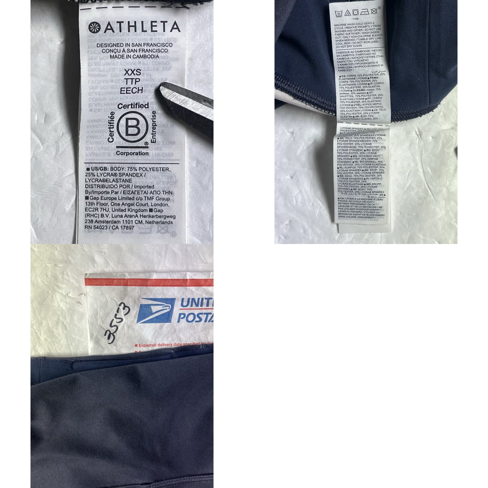 Athleta Athleta Leggings Women Athletic XXS Be Free Elation Ultra High Rise 7/8 Skinny Ankle Yoga Activewear Multicolor Solid Size 24" / US 00 / IT 34 - 8 Thumbnail