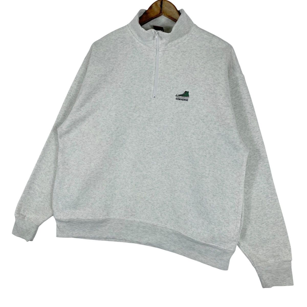 Converse × Vintage Vintage Converse Shoes Sweatshirt Quater Zip Small Logo Size US M / EU 48-50 / 2 - 3 Thumbnail