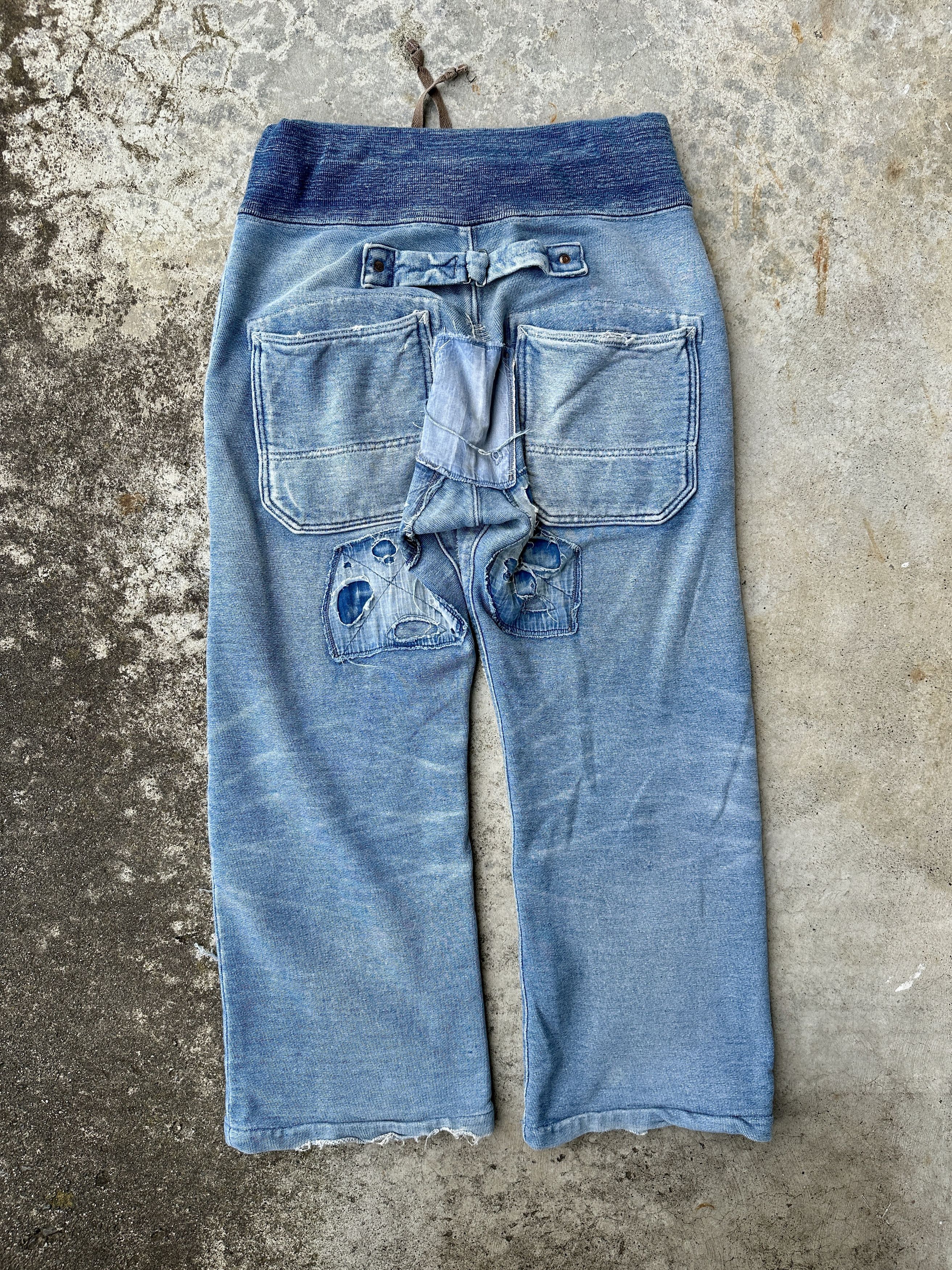 Kapital Kountry 2009 Buckleback denim Old man and the sea Boro Sweatpants Size US 33 - 2 Thumbnail