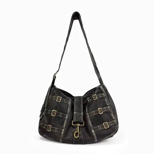 Vintage Vintage Harajuku Black Hobo Shoulder Bag Size ONE SIZE - 2 Thumbnail