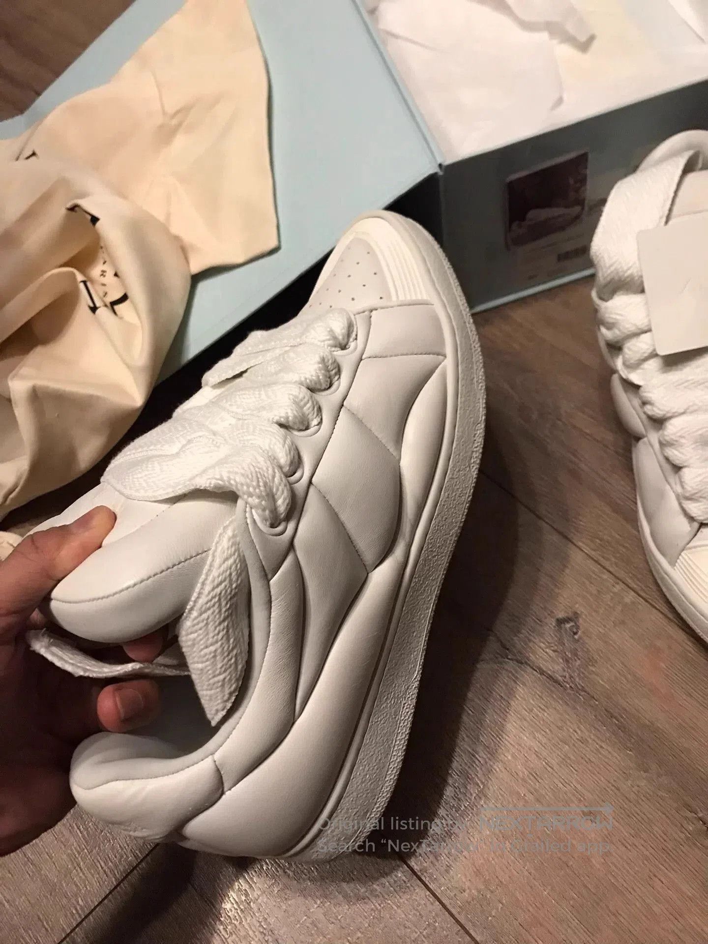 Lanvin White Hi-Top Sneakers Size 10. Size US 10 / EU 43 - 4 Thumbnail