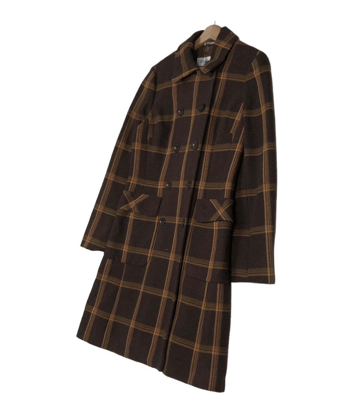 Vintage 🔥LONG JACKET WOOL SPORTMAX MADE IN ITALY TARTAN DESIGN Size M / US 6-8 / IT 42-44 - 6 Thumbnail