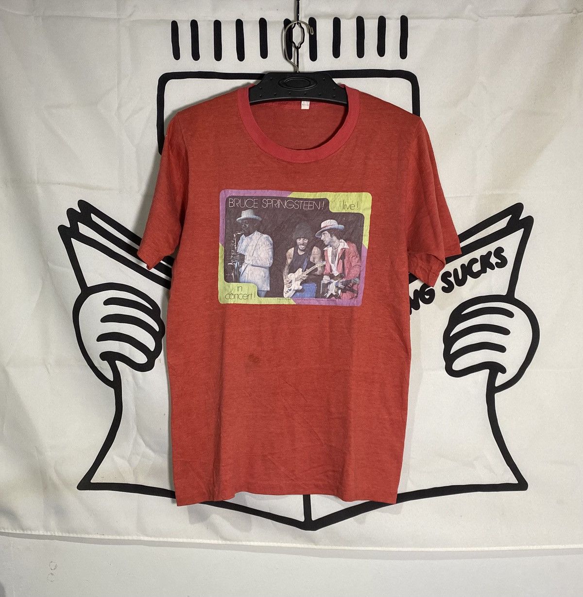 Band Tees Rare Vintage 70s Bruce Springsteen Live Photo Stage Tee Size US M / EU 48-50 / 2 - 1 Thumbnail