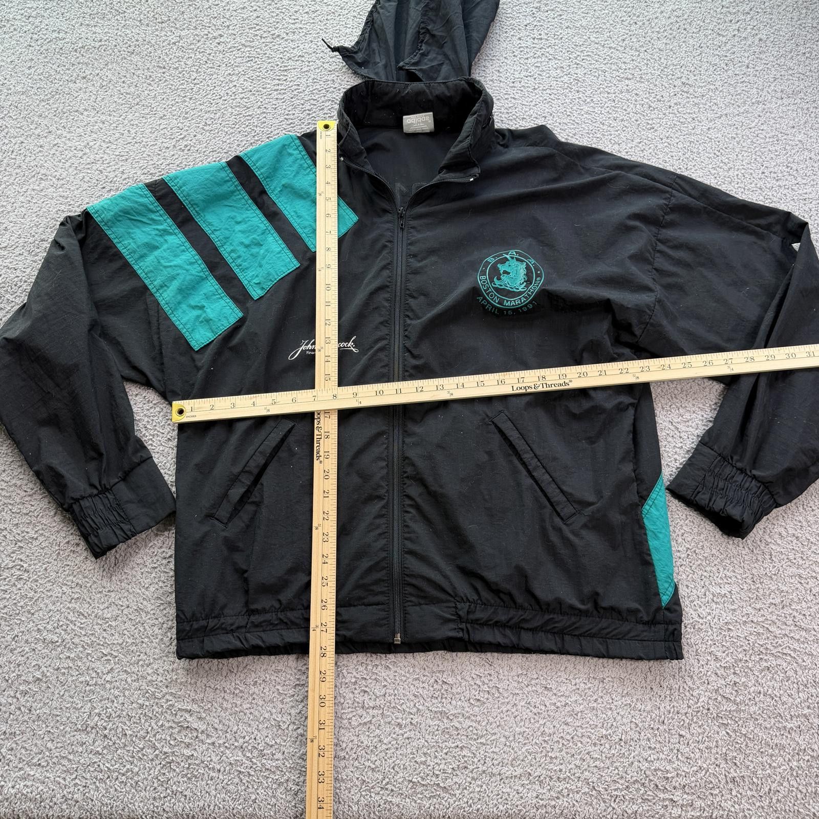 Adidas 1991 Boston Marathon Adidas Windbreaker Jacket Trefoil Y2K Size US L / EU 52-54 / 3 - 3 Thumbnail