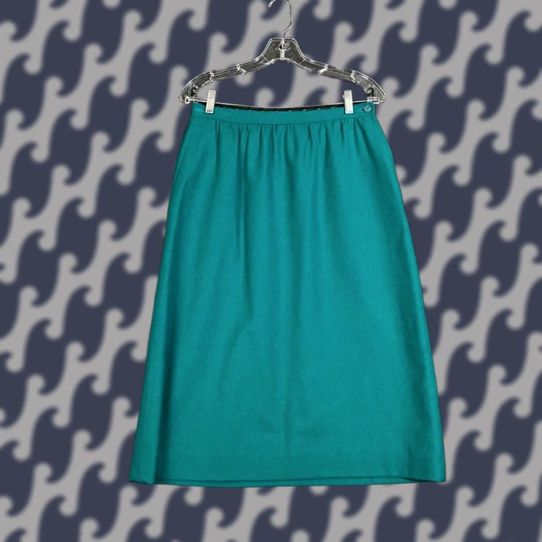 Pendleton VINTAGE Pendleton Skirt Women Size 12 Green A-Line Midi USA Made Women's Skater Wool Long 70s Size 34" / US 12 / IT 48 - 1 Thumbnail