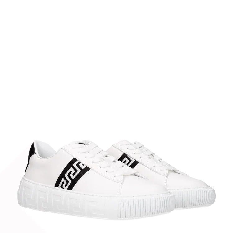 Versace o1y0425 Logo Low-Top Sneakers in White/Black Size US 6 / EU 39 - 2 Thumbnail