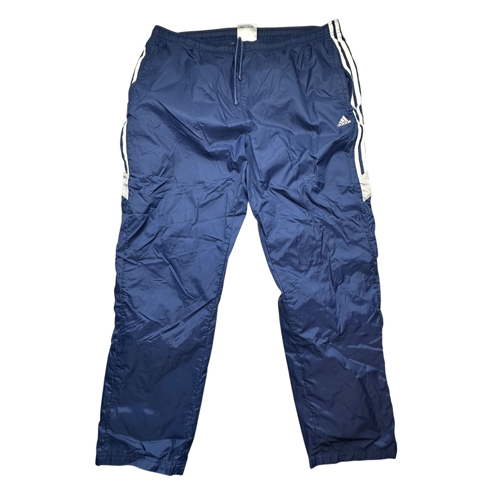 Adidas VTG 90s Adidas Lined Windbreaker Track Pants XL Navy Blue Size US 40 / EU 56 - 1 Thumbnail