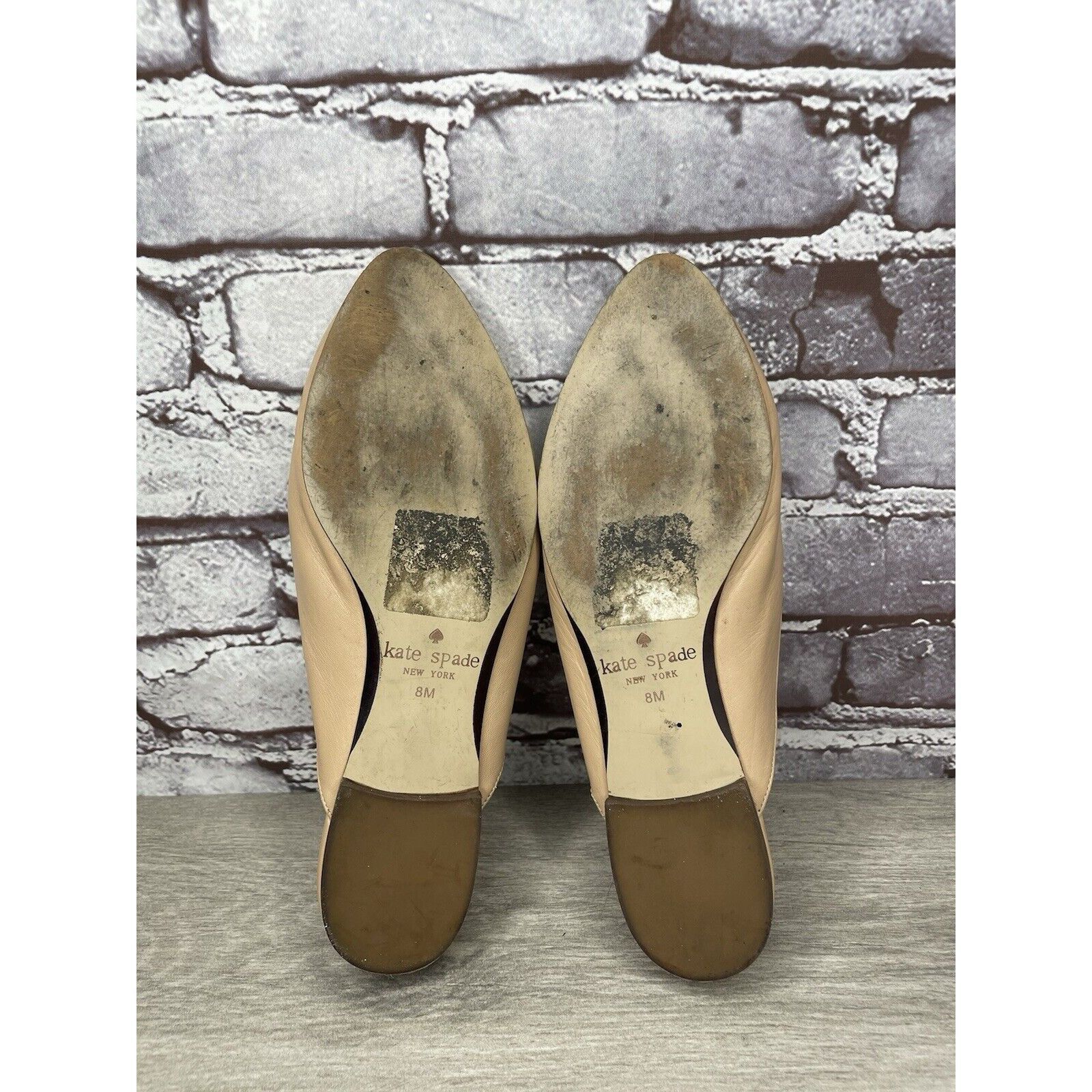 Kate Spade Kate Spade Nude Pink Leather Floral Accent Pointed Mules Sho Size US 8 / IT 38 - 22 Thumbnail