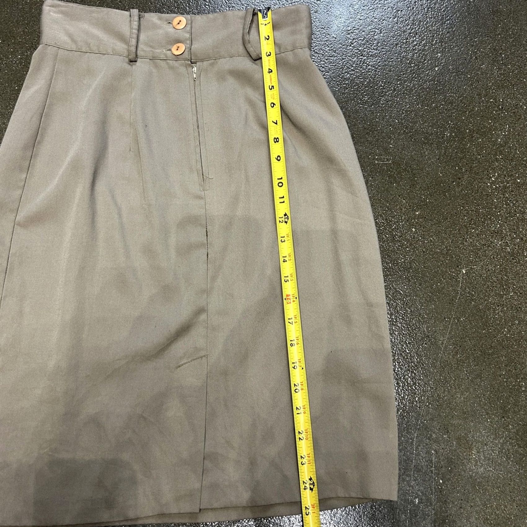 Vintage Beige High Waist Pencil Skirt Womens M Knee Length Office Workwear Career Size 32" / US 10 / IT 46 - 4 Thumbnail
