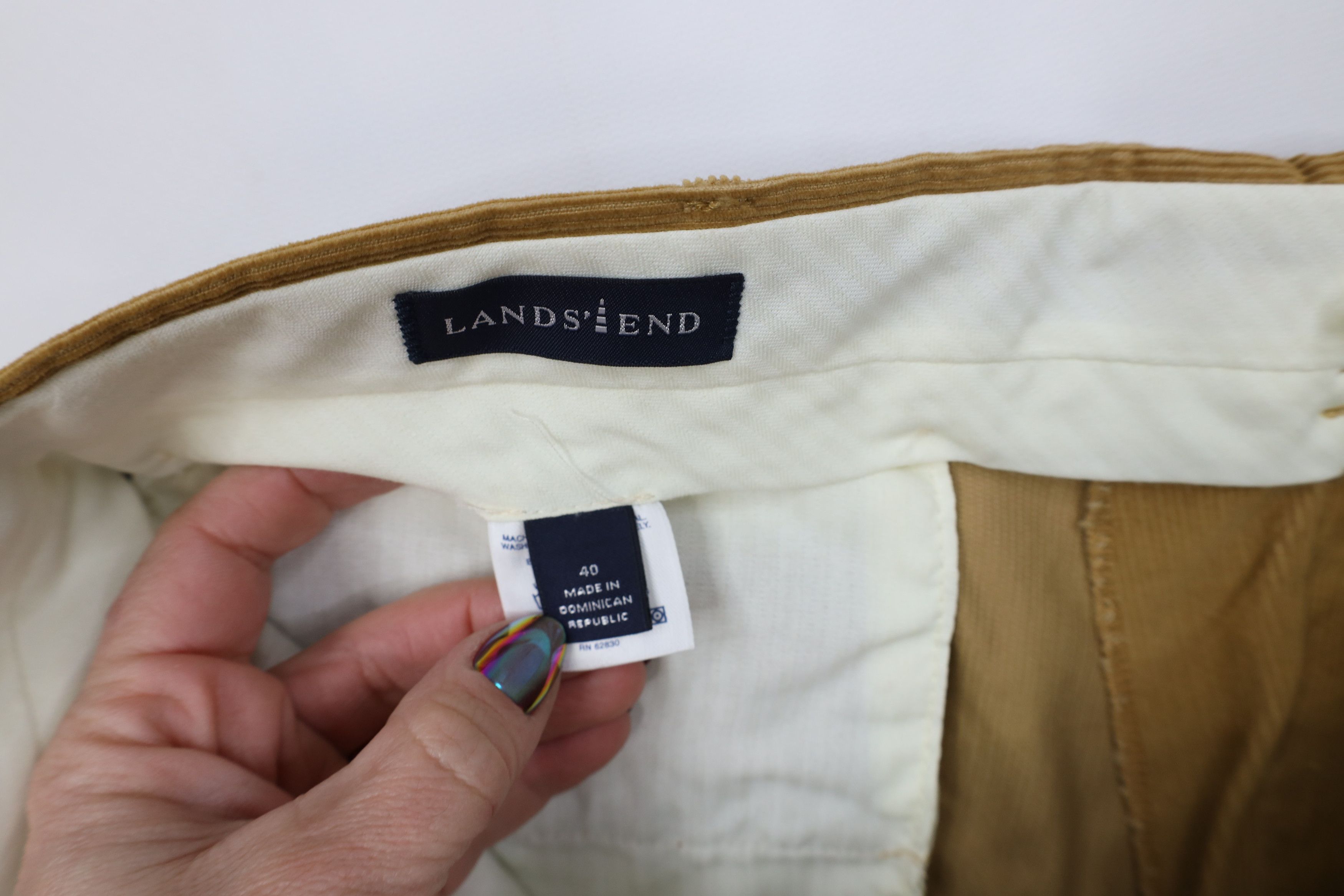 Lands' End Vintage 90s Lands End Wide Leg Corduroy Chino Pants Brown Size US 40 / EU 56 - 6 Thumbnail