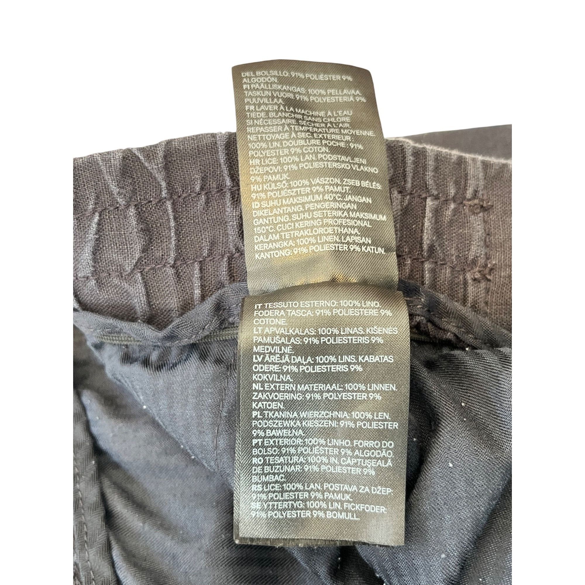 H&M H&M Regular Fit Mens Cropped Pants 34/32 Linen & Polyester B Size US 34 / EU 50 - 7 Thumbnail