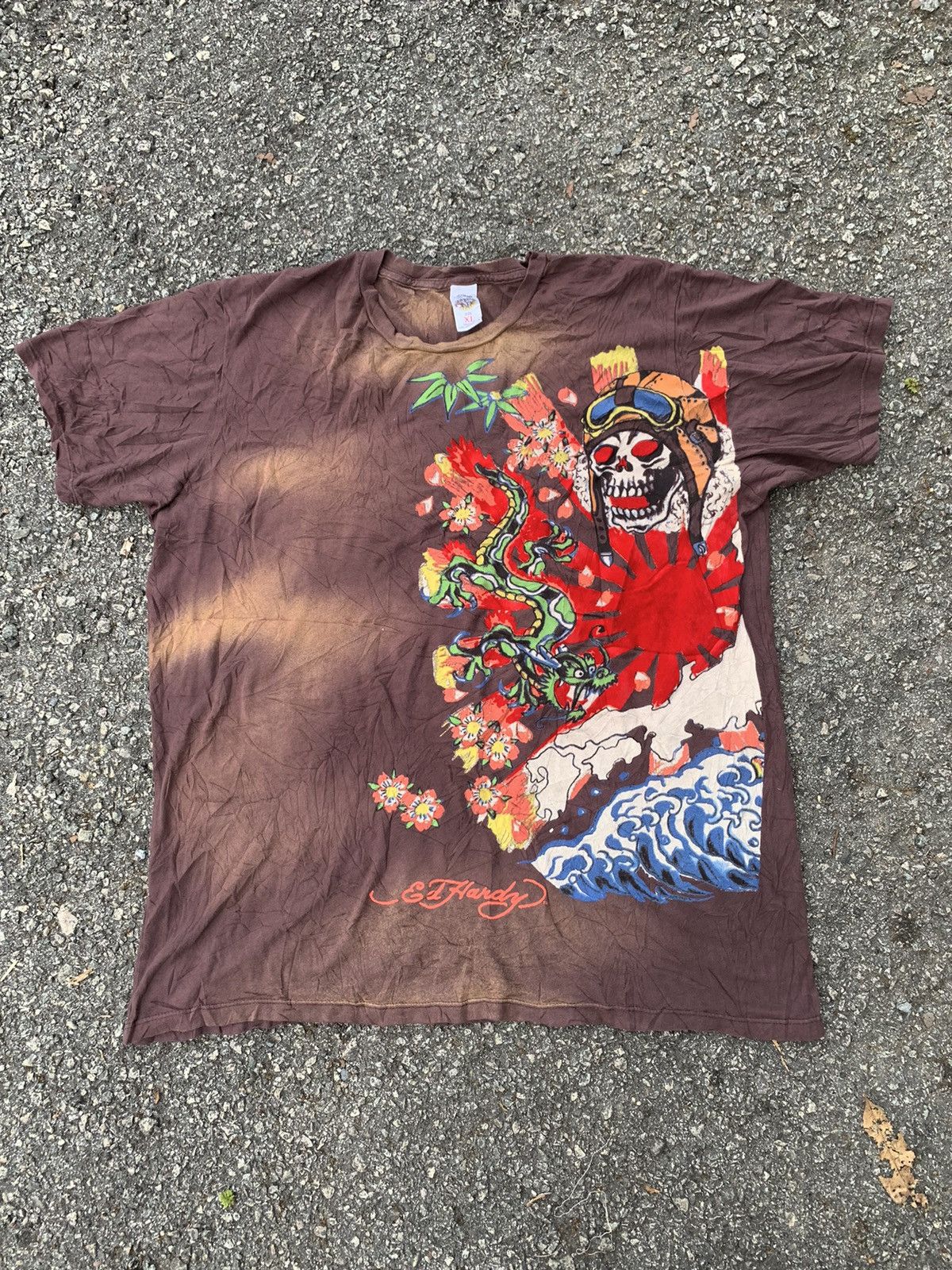 Christian Audigier × Ed Hardy Ed Hardy By Christian Audigier Skull Dragon Two Tone Shirt☠️🐉 Size US XL / EU 56 / 4 - 6 Thumbnail