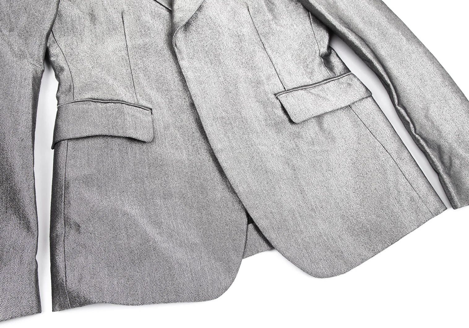 Comme des Garcons Homme Plus Metallic Hook Button Jacket in Silver, Size M Size US M / EU 48-50 / 2 - 8 Thumbnail