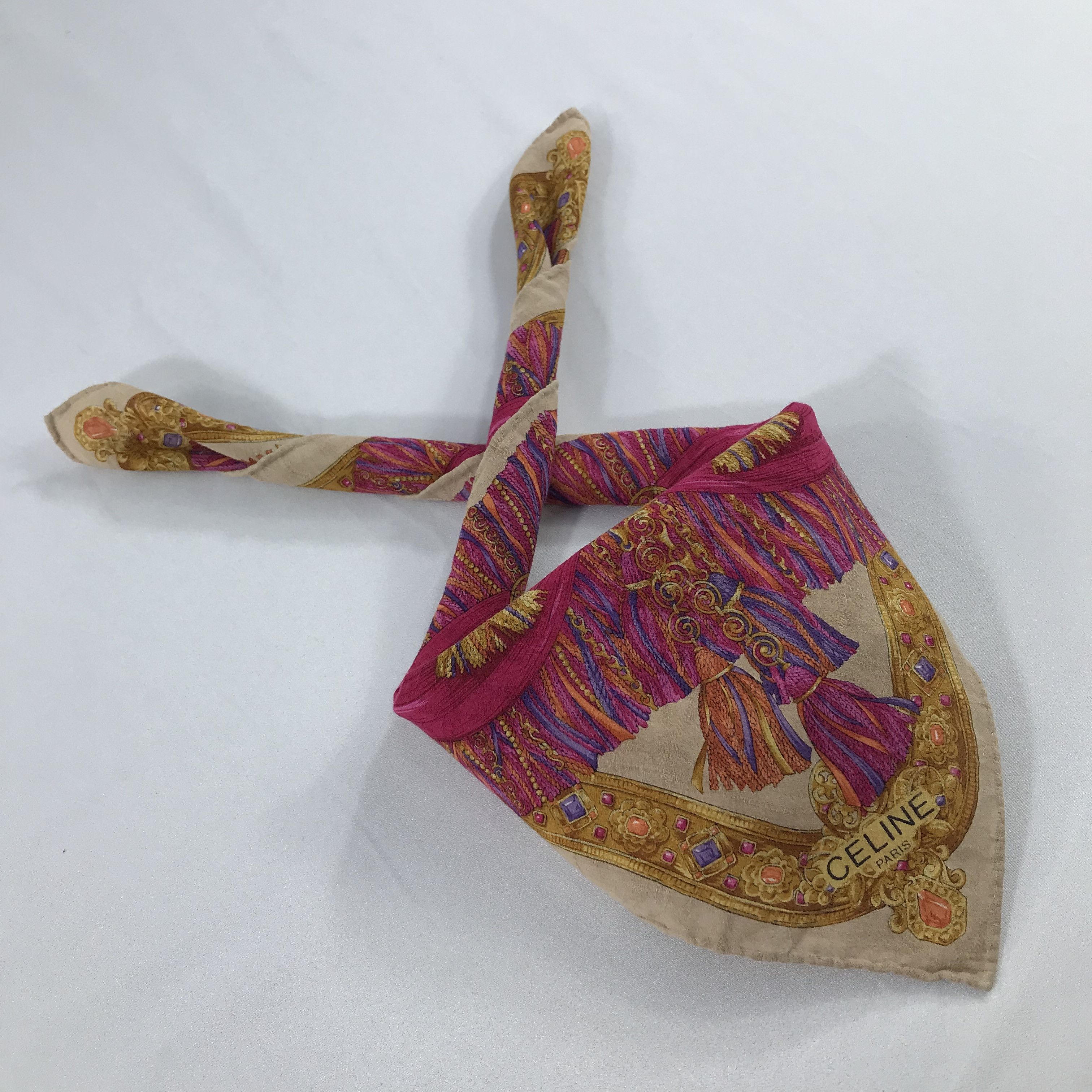 Celine × Vintage Celine Bandana / Handkerchief / Neckerchief - S2272 Size ONE SIZE - 4 Thumbnail