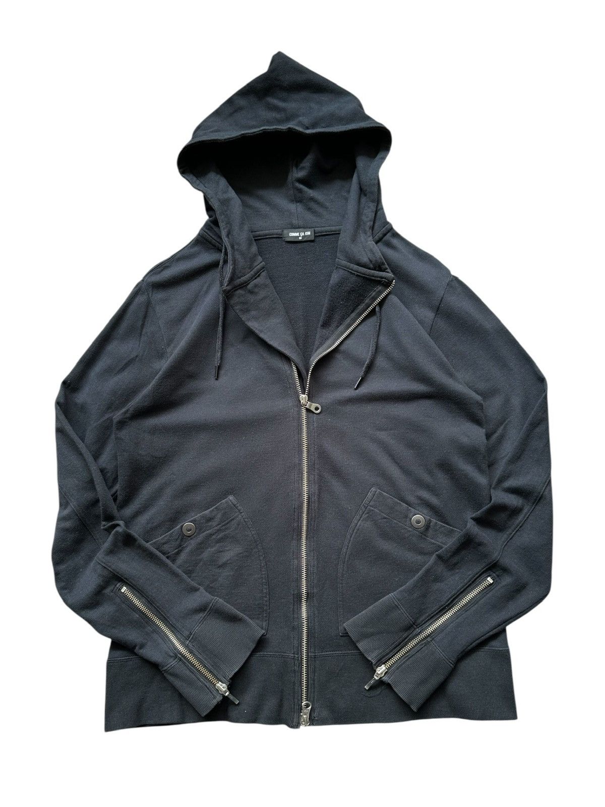 Japanese Brand 2006SS - Comme Ca Ism asymmetric zipper hoodie Size US M / EU 48-50 / 2 - 4 Thumbnail