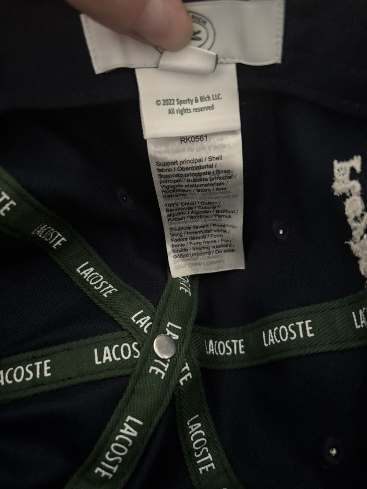 Sporty & Rich Sporty & Rich x Lacoste collab Navy Cap Size ONE SIZE - 5 Thumbnail