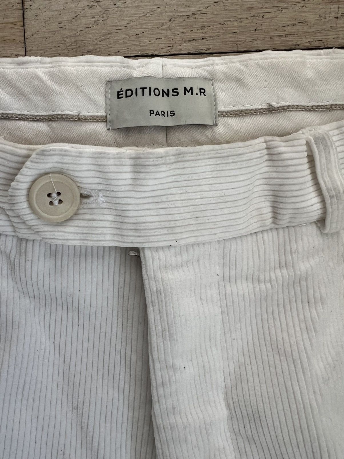 Editions M.R High Waist Pleated Corduroy Pants - White Size US 30 / EU 46 - 4 Thumbnail