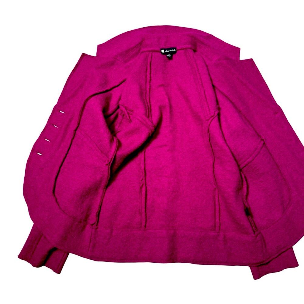 Other Valerie Bertinelli 100% Wool Dark Pink Cardigan Jacket Size M / US 6-8 / IT 42-44 - 5 Thumbnail