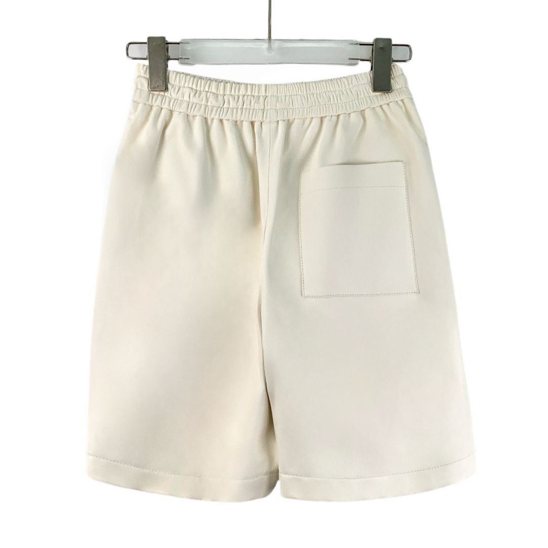 Loewe LOEWE White Leather Drawstring Shorts Size Small Designer Lu Size 38" / US 16 / IT 52 - 8 Thumbnail