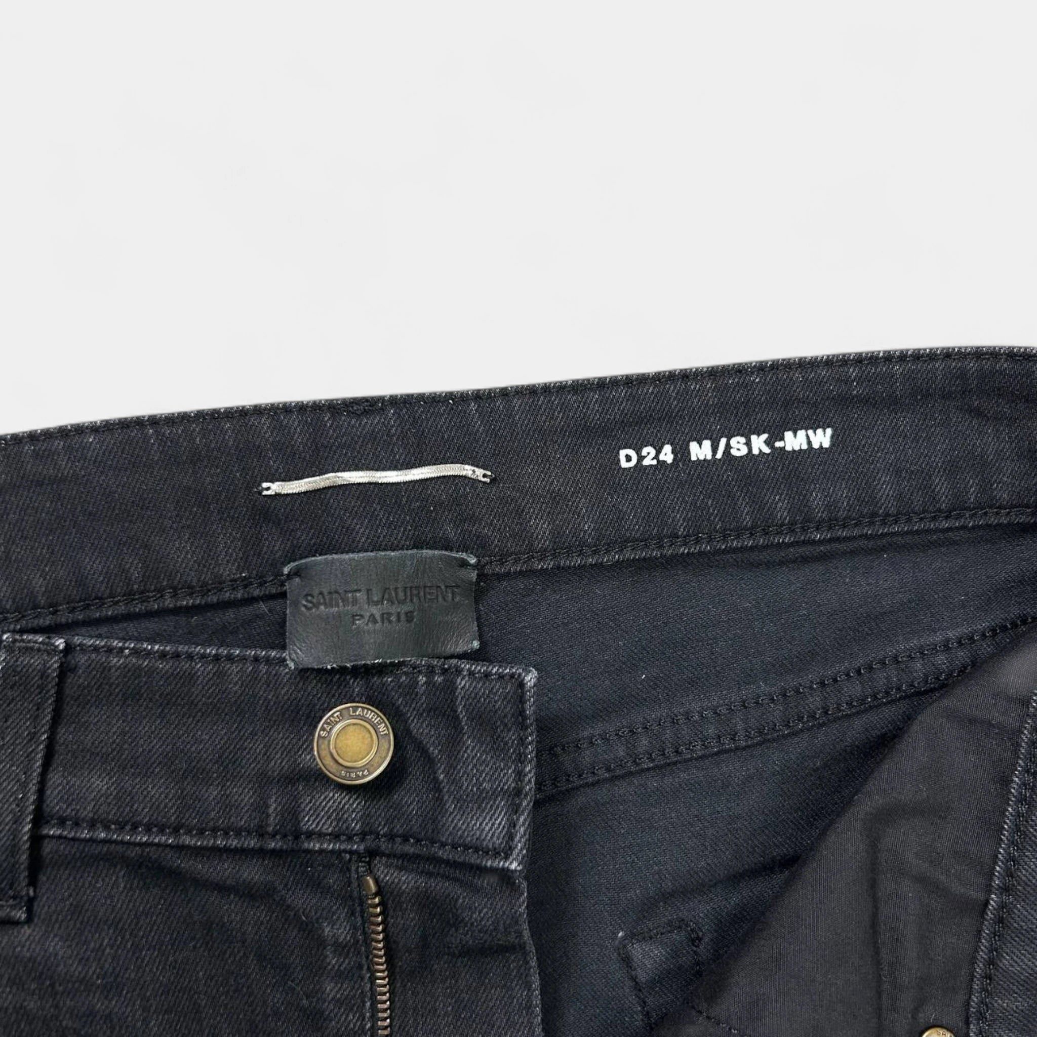 Saint Laurent Paris Saint Laurent D24 2016 Hedi Slimane Skinny Black Jeans Size US 31 - 4 Thumbnail