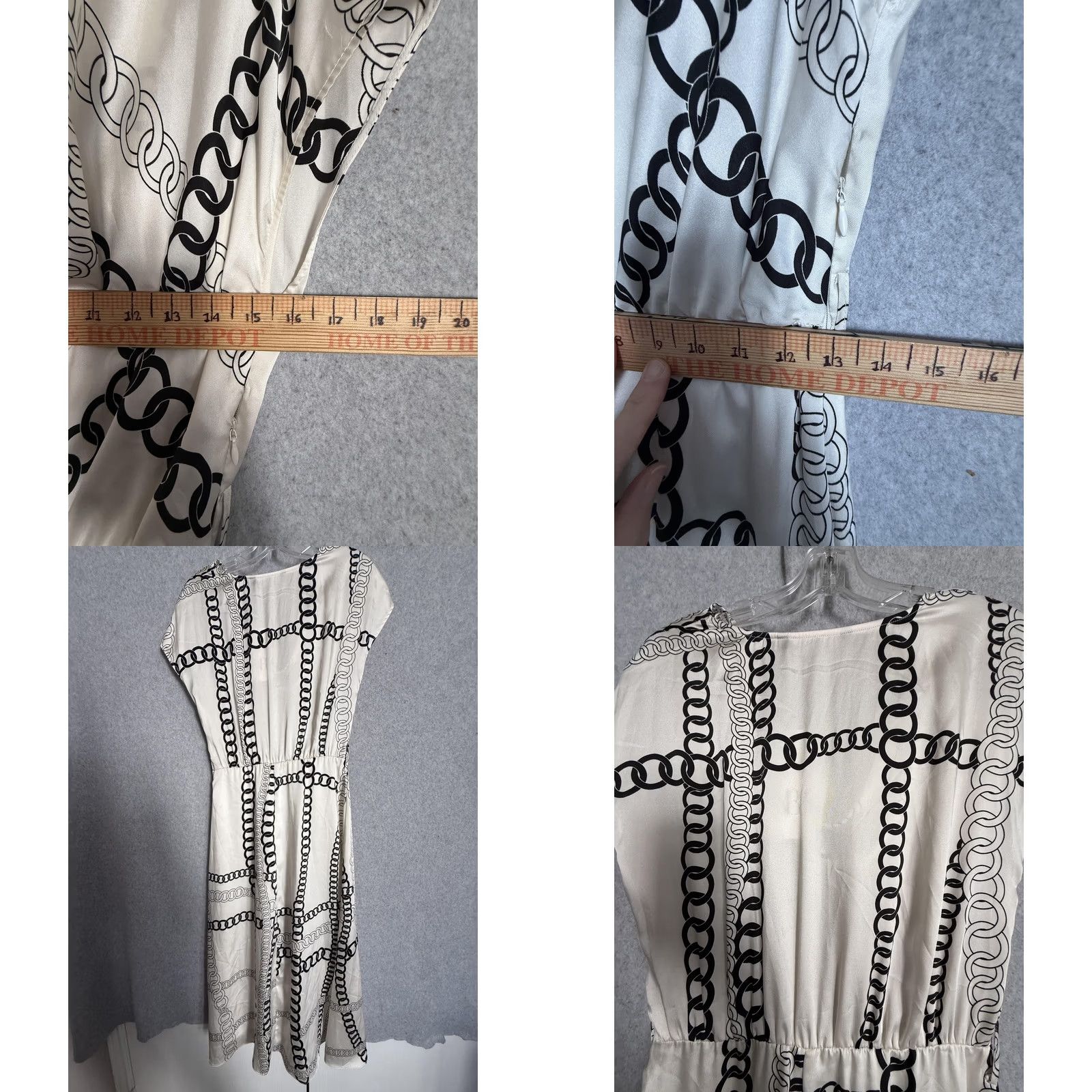 Zara Zara Dress Womens Medium White Chain Satin Cowl Neck Cap Sleeve Fit & Flare Maxi Size M / US 6-8 / IT 42-44 - 8 Thumbnail