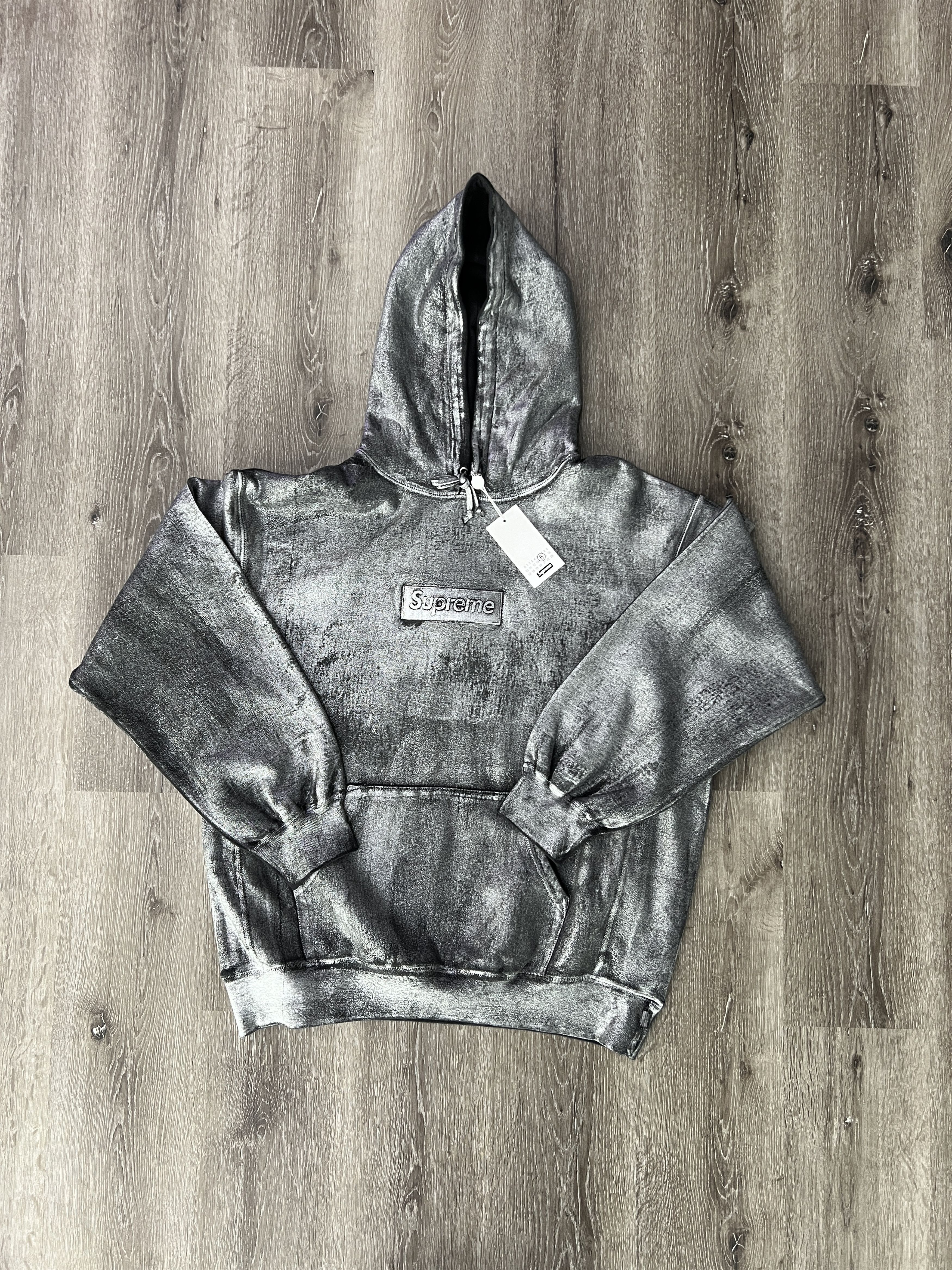 image of Maison Margiela Mm6 "foil Box Logo" Sweatshirt in Black, Men's (Size XL)