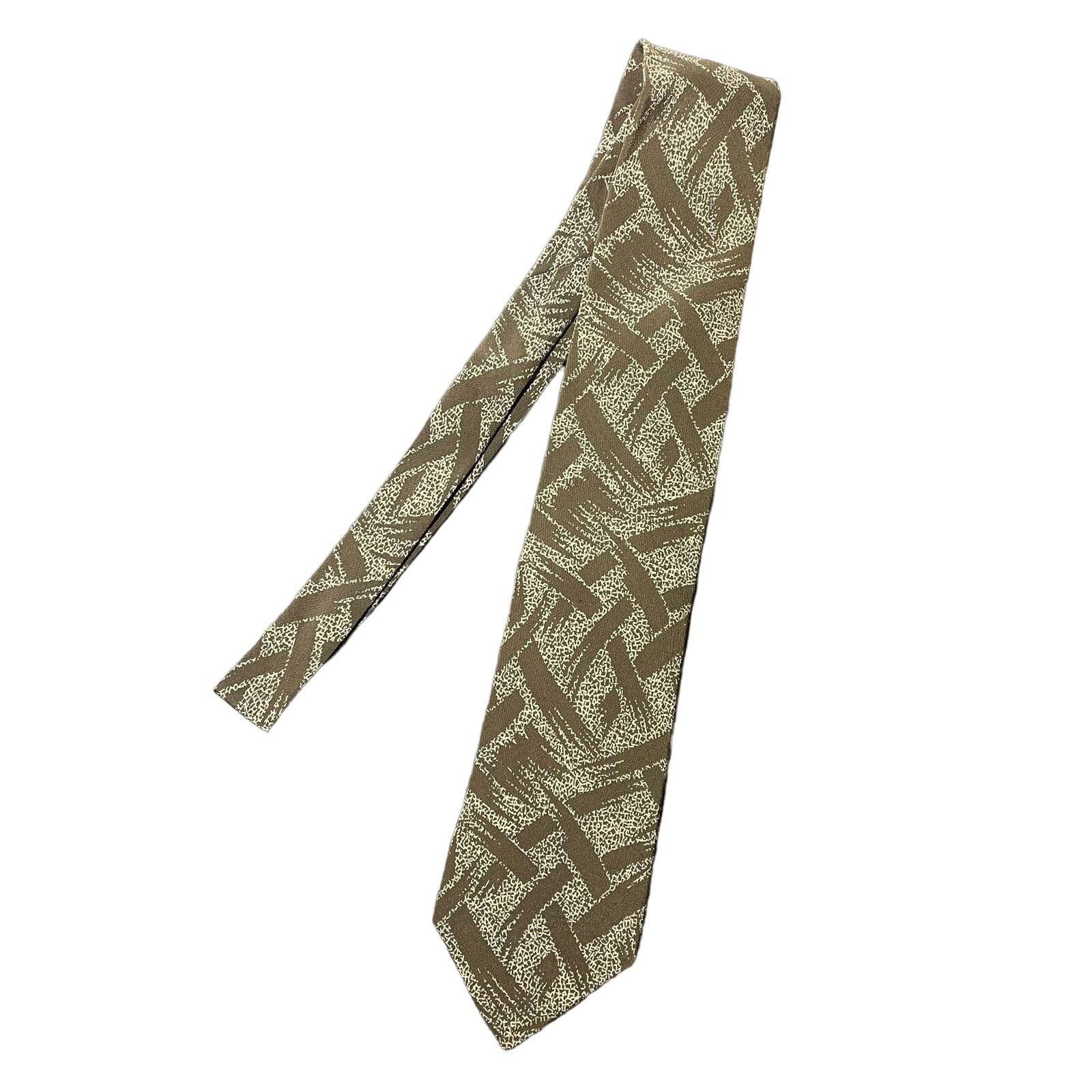 Giorgio Armani Giorgio Armani Patterned Necktie Tie Khaki Tan Patterned Size ONE SIZE - 1 Thumbnail