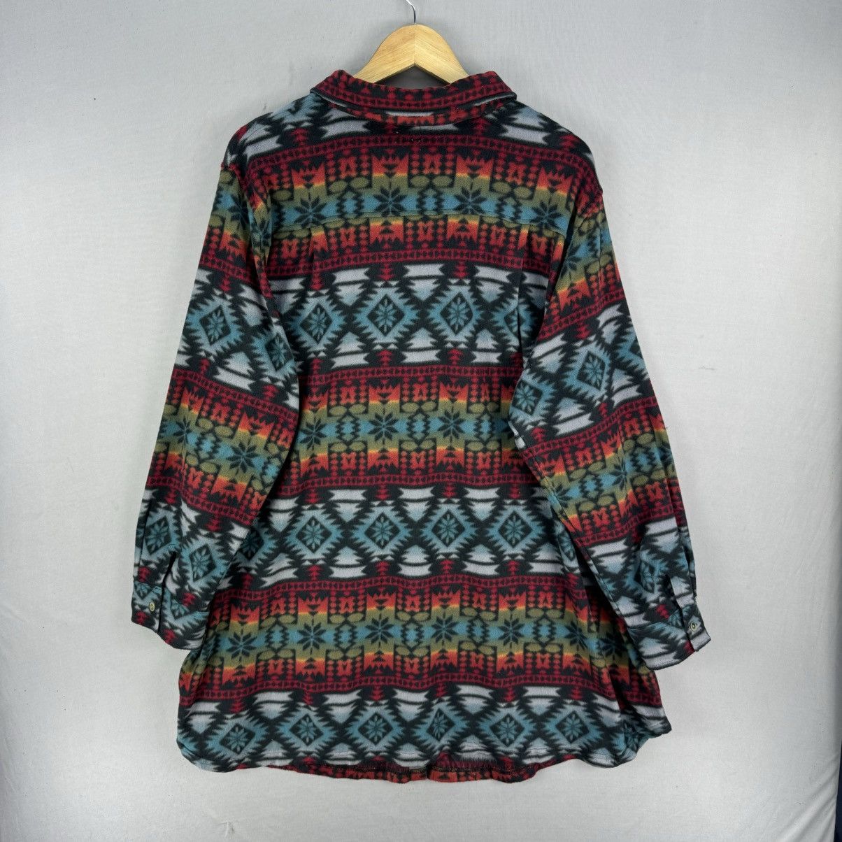 Japanese Brand Vintage Navajo Aztec Pattern Fleece Overshirt Size US XXL / EU 58 / 5 - 4 Thumbnail