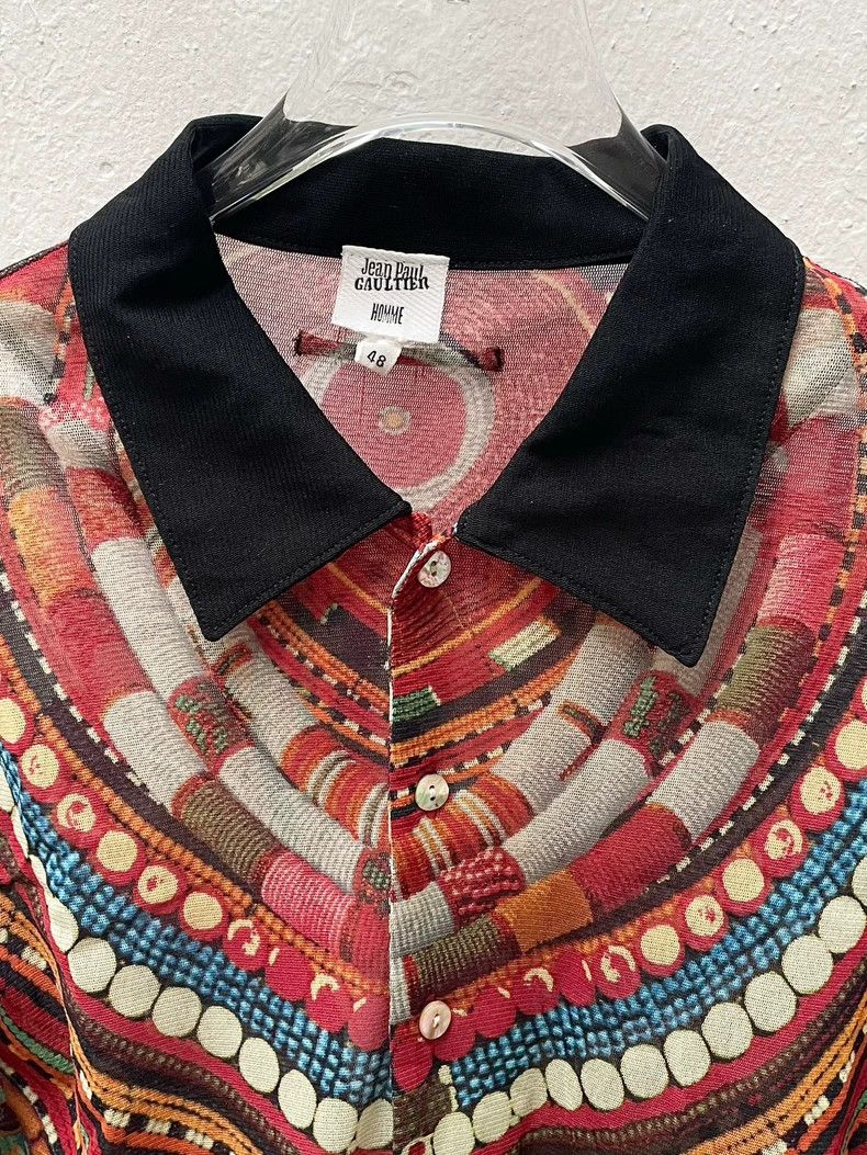 Jean Paul Gaultier Jean Paul Gaultier 94SS Ethnic Printed Mesh Shirt 2504-Next Size XL / US 12-14 / IT 48-50 - 2 Thumbnail