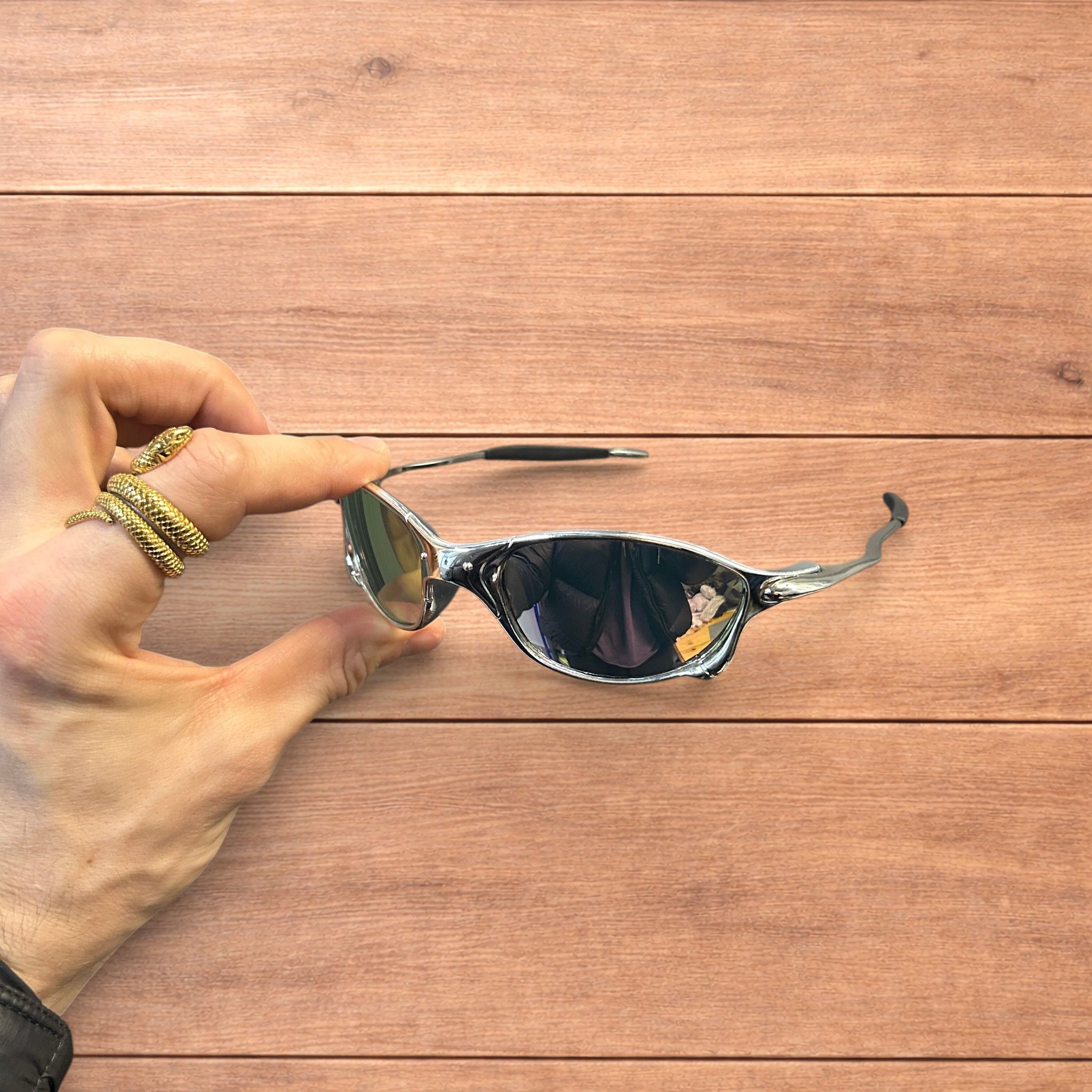 Japanese Brand Insane metal frame sunglasses in silver with purple lens. Size ONE SIZE - 5 Thumbnail