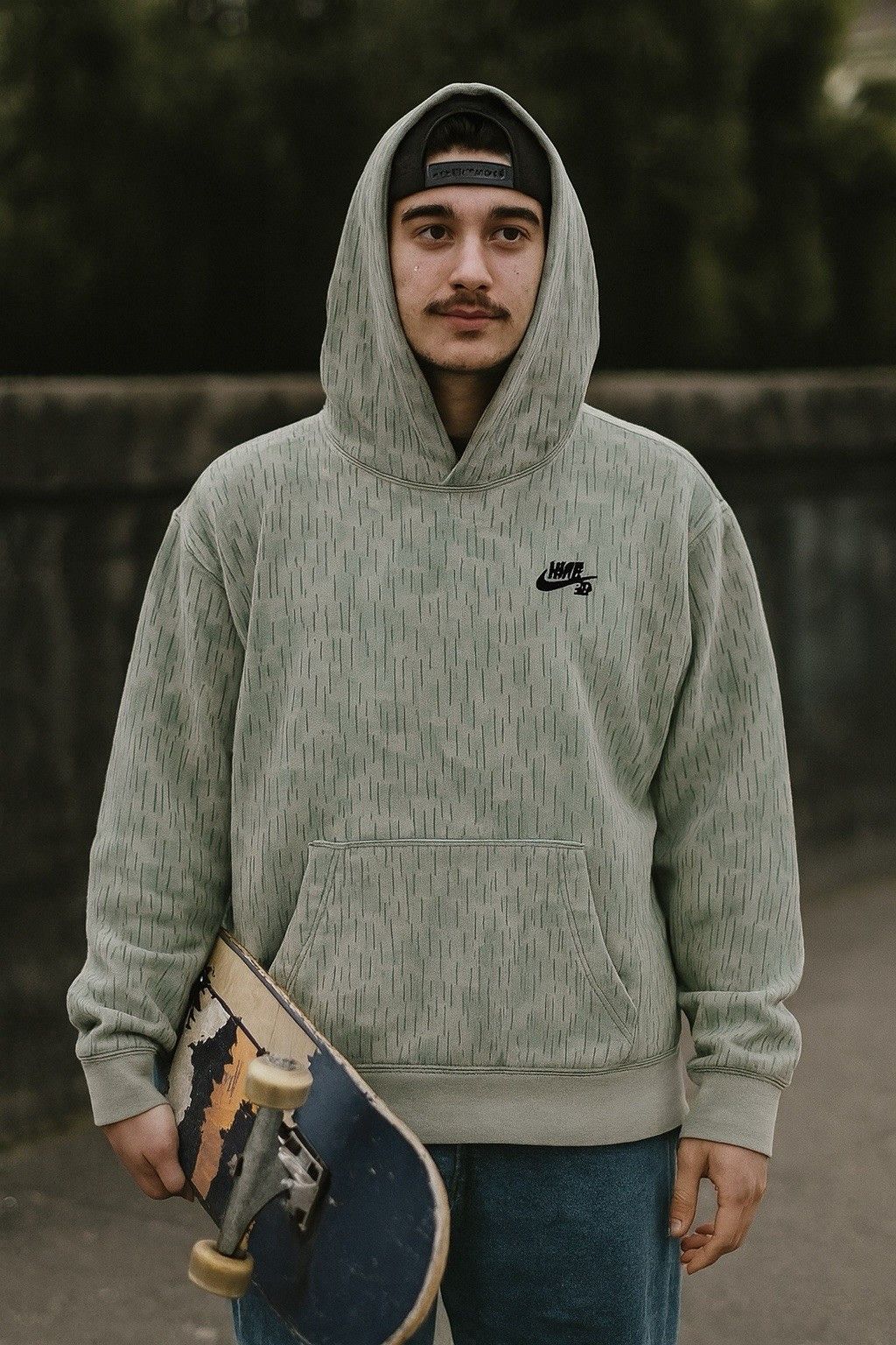 Nike Nike SB Hoodie Mens Small Light Army / Black Camo Rain Print Size US S / EU 44-46 / 1 - 1 Thumbnail