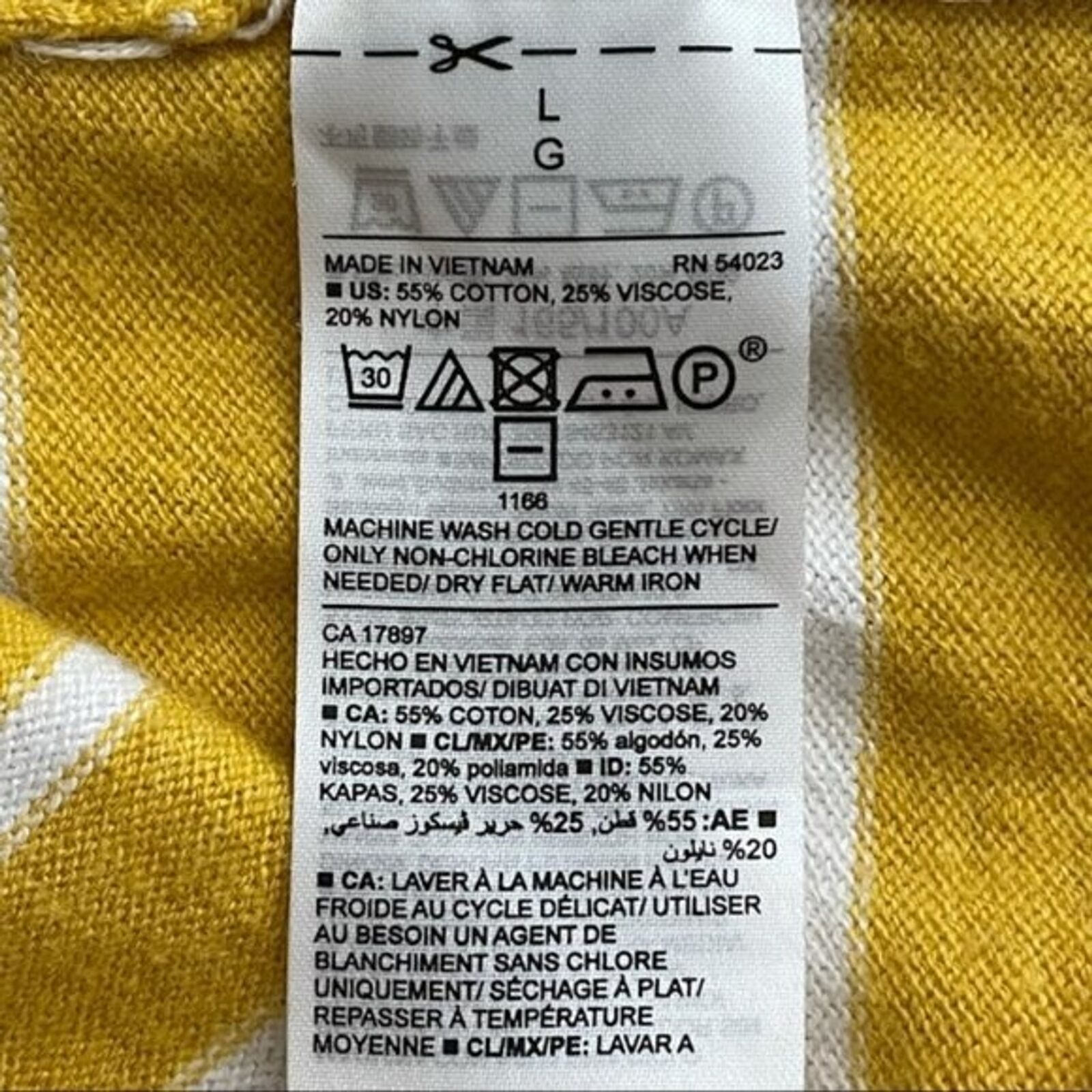 Old Navy Old Navy Sweater Women's Large Cotton Blend Yellow & White Size L / US 10 / IT 46 - 6 Thumbnail