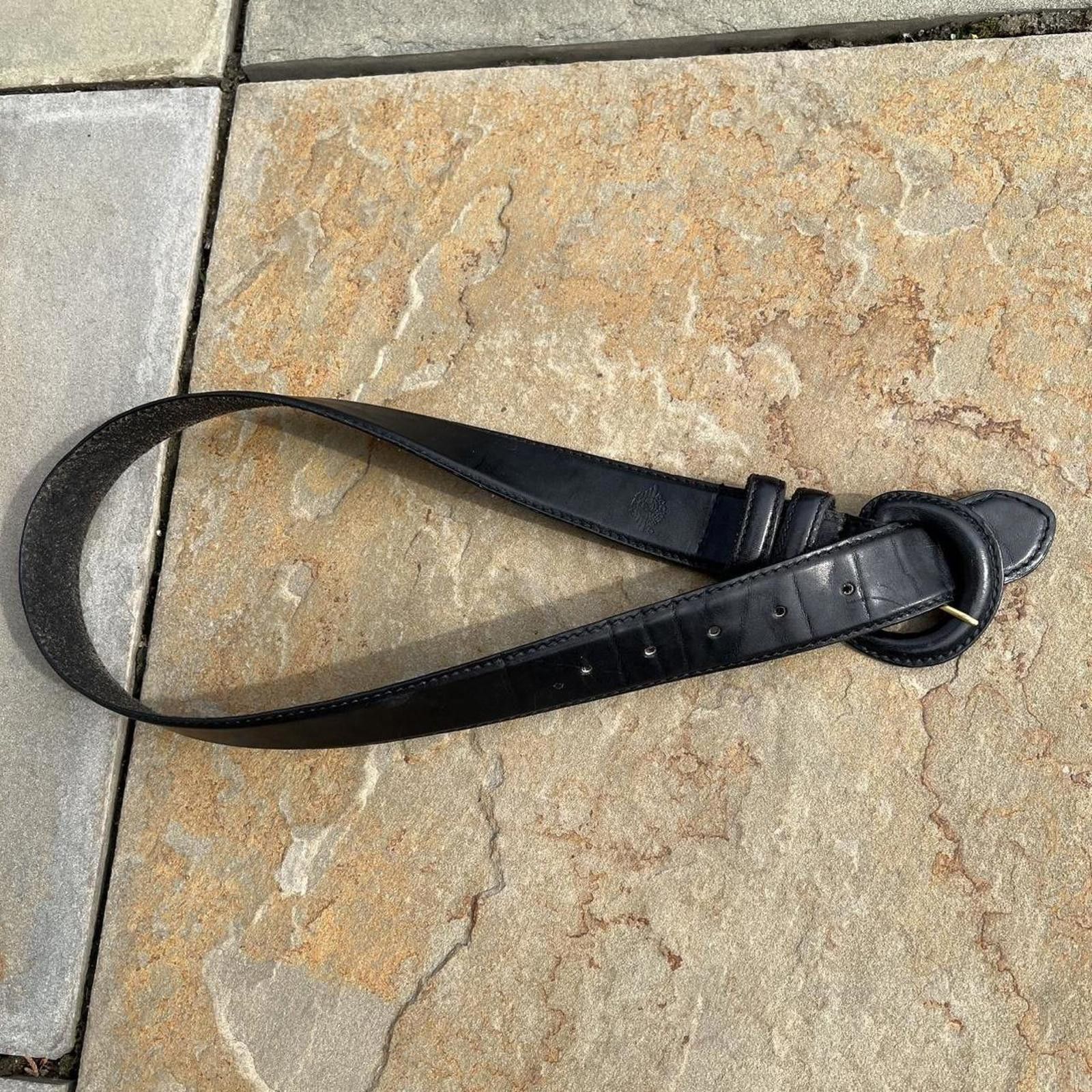 Other Y2K Oil Tanned Black Wide Full Leather Belt Size ONE SIZE - 1 Thumbnail