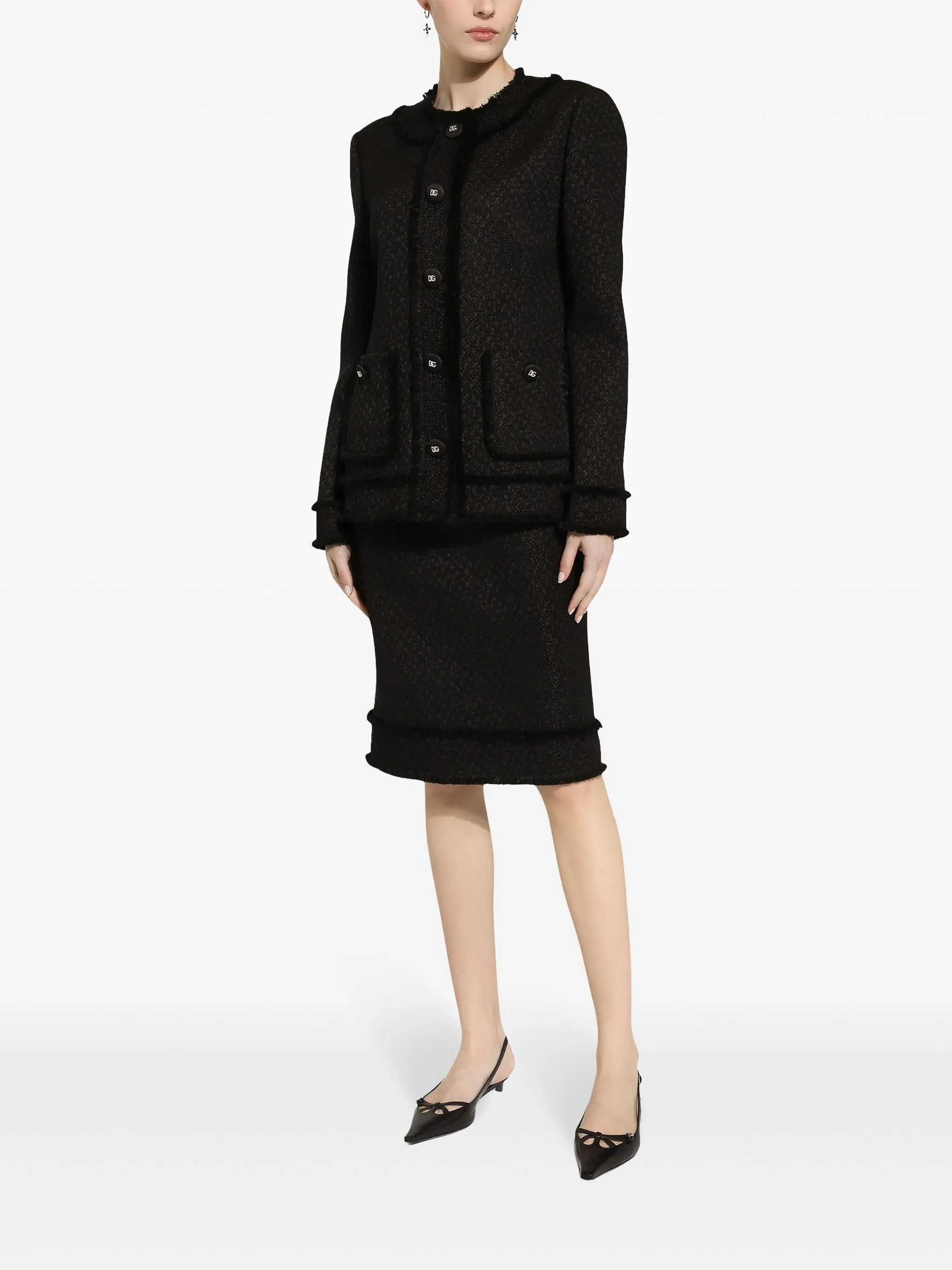 Dolce & Gabbana o1y0825 Crewneck Jacket in Black Size M / US 6-8 / IT 42-44 - 5 Thumbnail